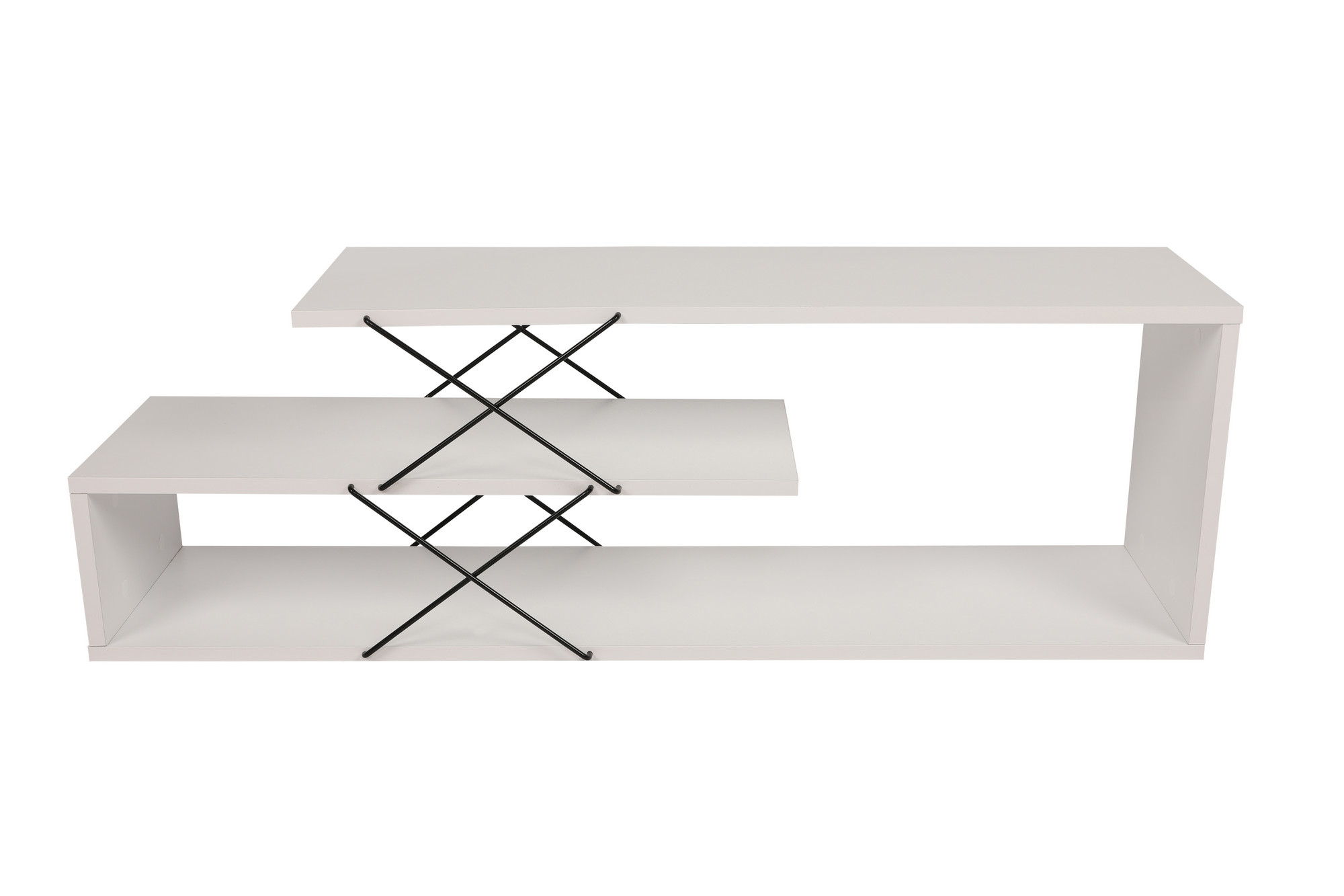 Zigzag Lowboard Wood Veneer White