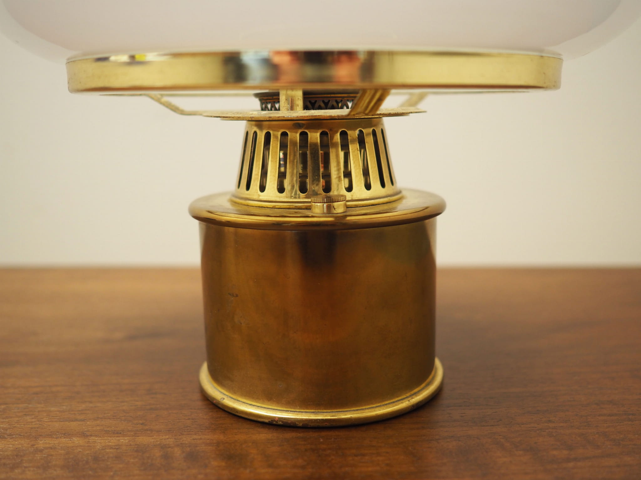 Öl-Tischlampe Metall Glas 1950er Jahre