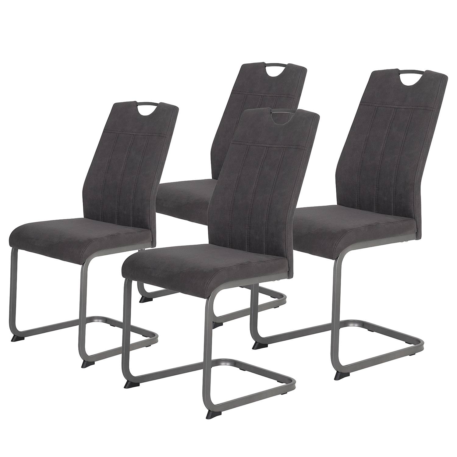 Esszimmerstuhl Cotulla 4er Set Metall Schwarz Anthrazit