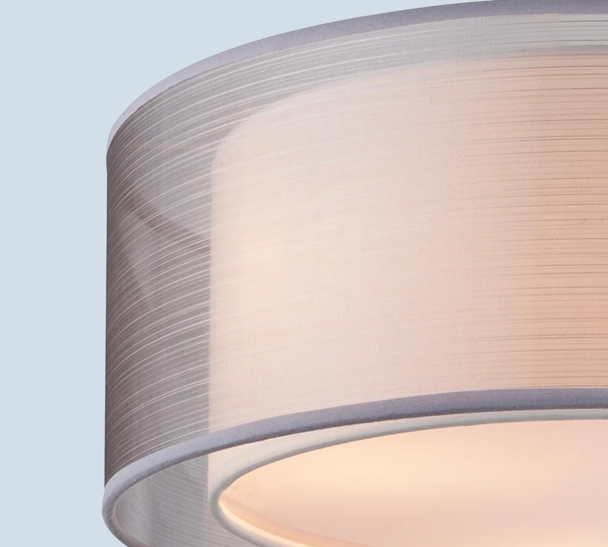 Ceiling light Theo Blended fabric / Acrylic glass 3-light