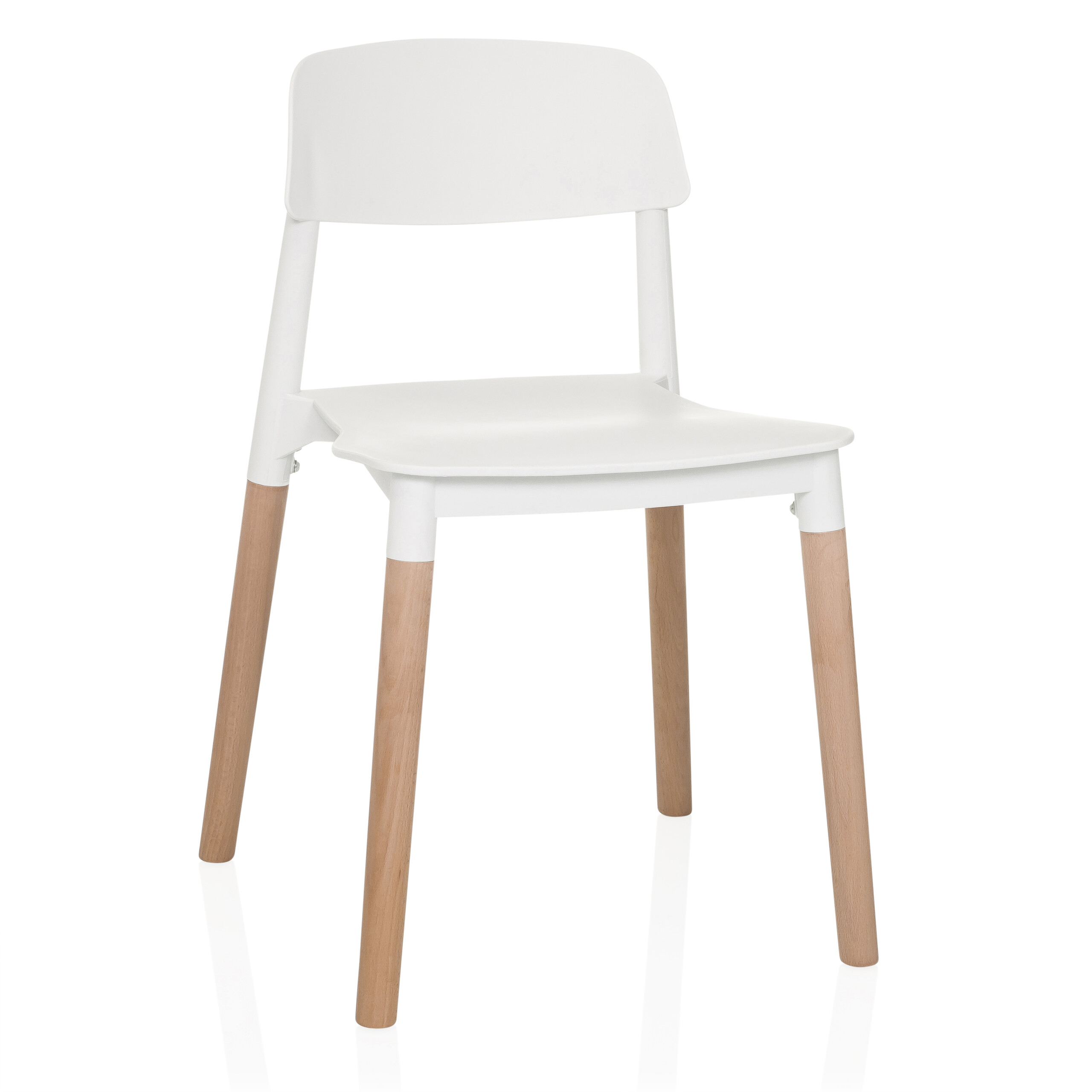Dining chair / Visitor chair SCANDI E white hjh LIVING