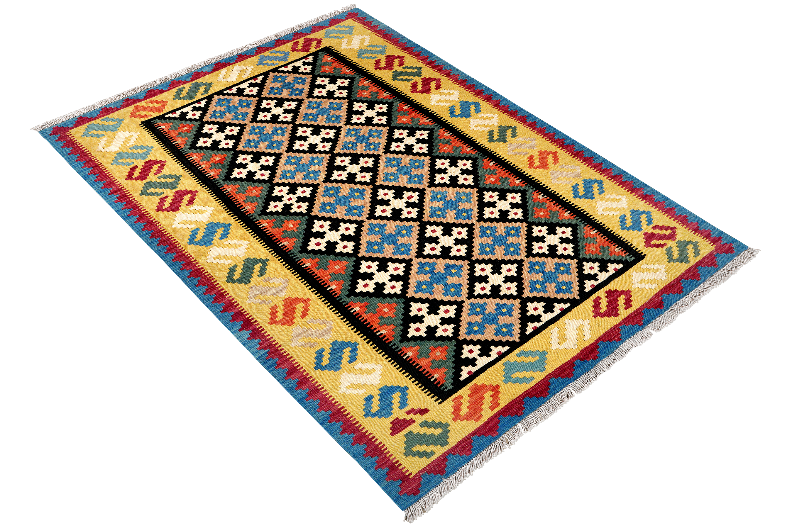 Kilim Gashgai Teppich Wolle Mehrfarbig