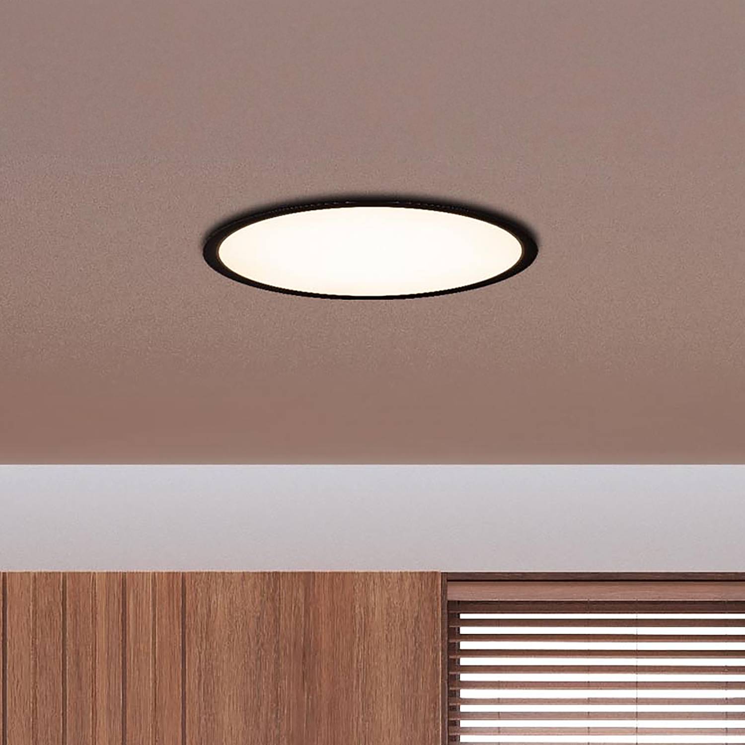 Carlo LED-Deckenleuchte Kunststoff Schwarz 29cm