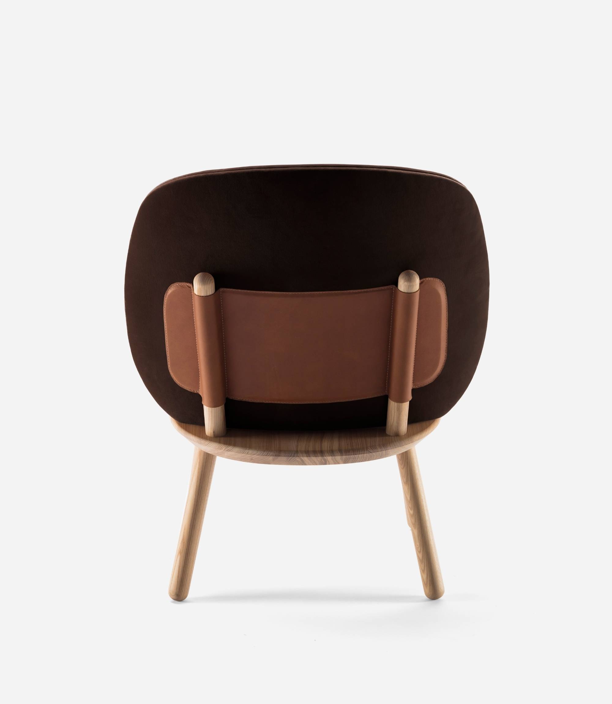 Naïve Lounge Chair Ash Wood Velvet Brown