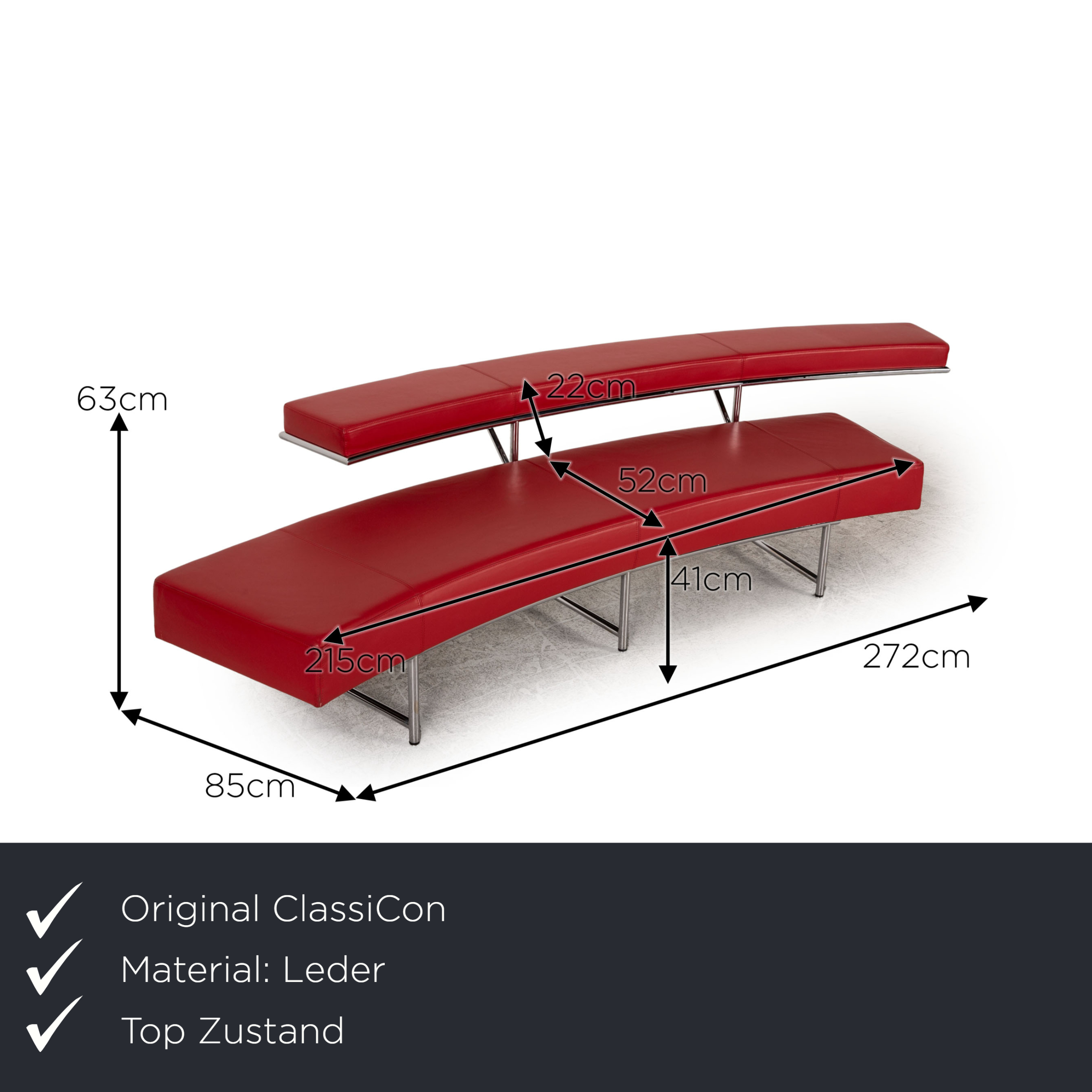 Monte Carlo Sofa 4-Sitzer by Eileen Gray Leder Rot