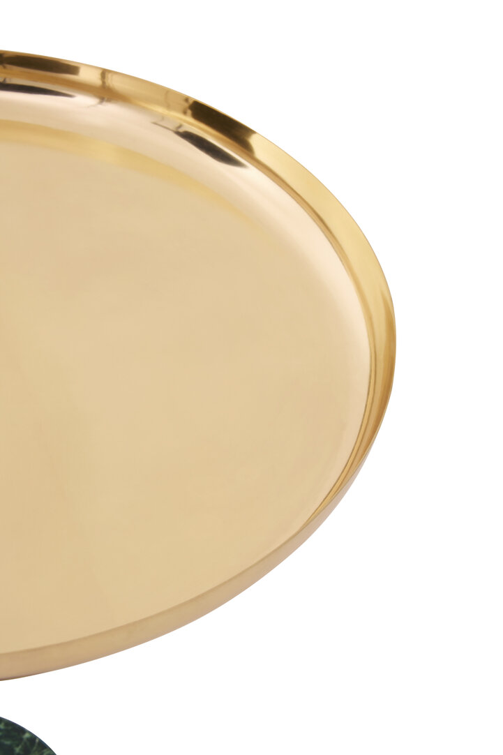 Avola Tavolino rotondo marmo ferro verde oro