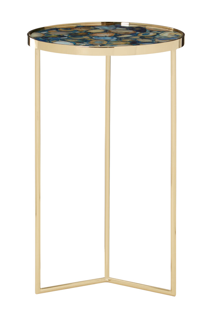 Vita Tavolino Acciaio Blu Agata