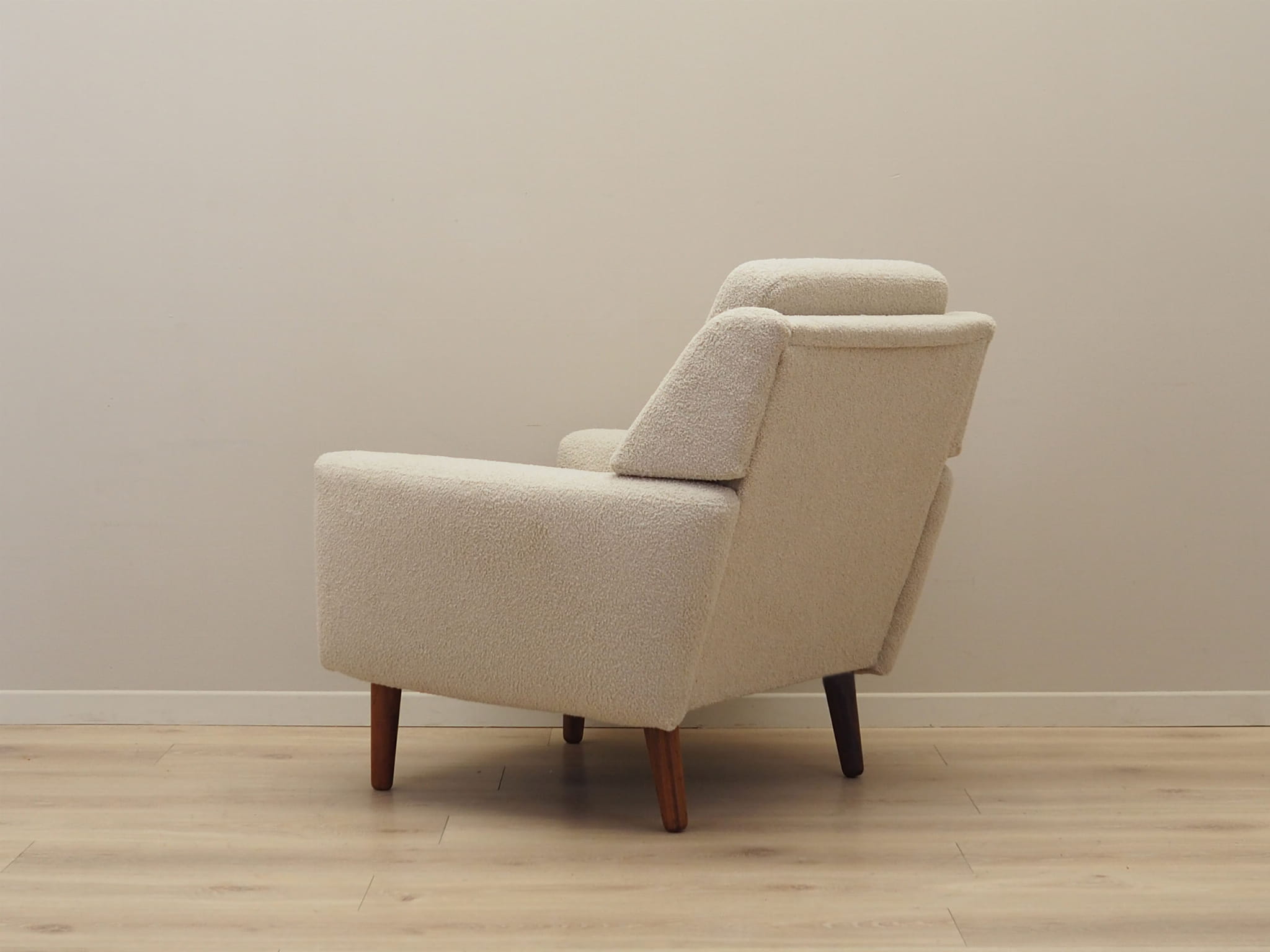 Armchair Textile Wood Cream 1970s