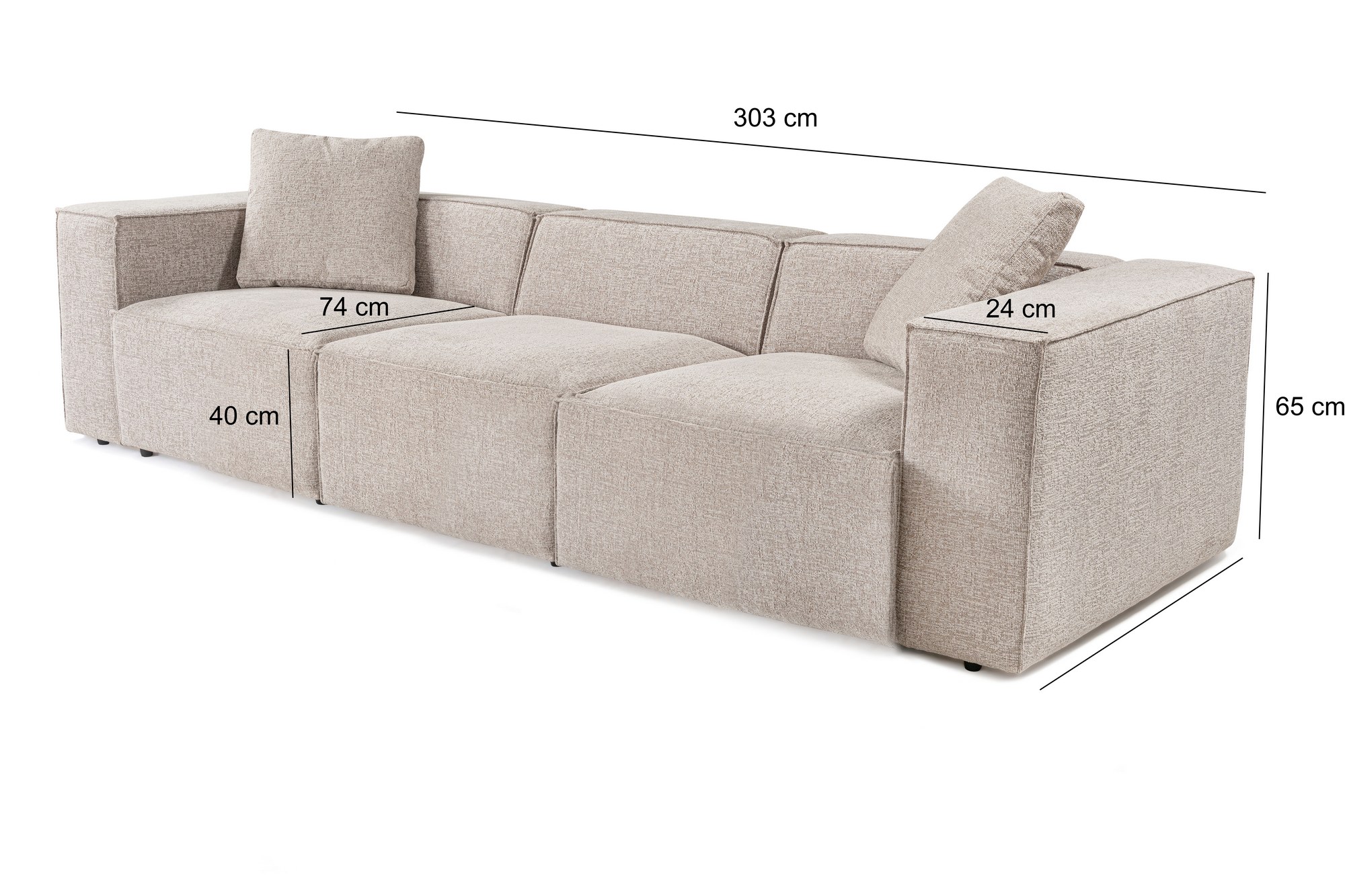 Emma Sofa 3-Sitzer  Mokka