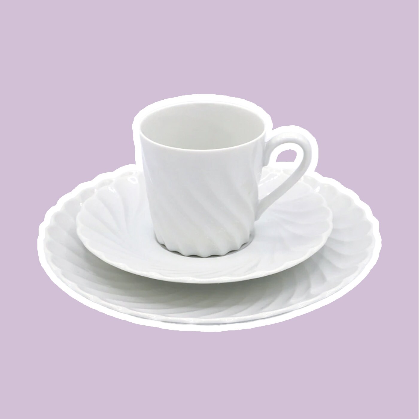 Vintage Kaffee Service Porzellan Weiß 1990er Jahre
