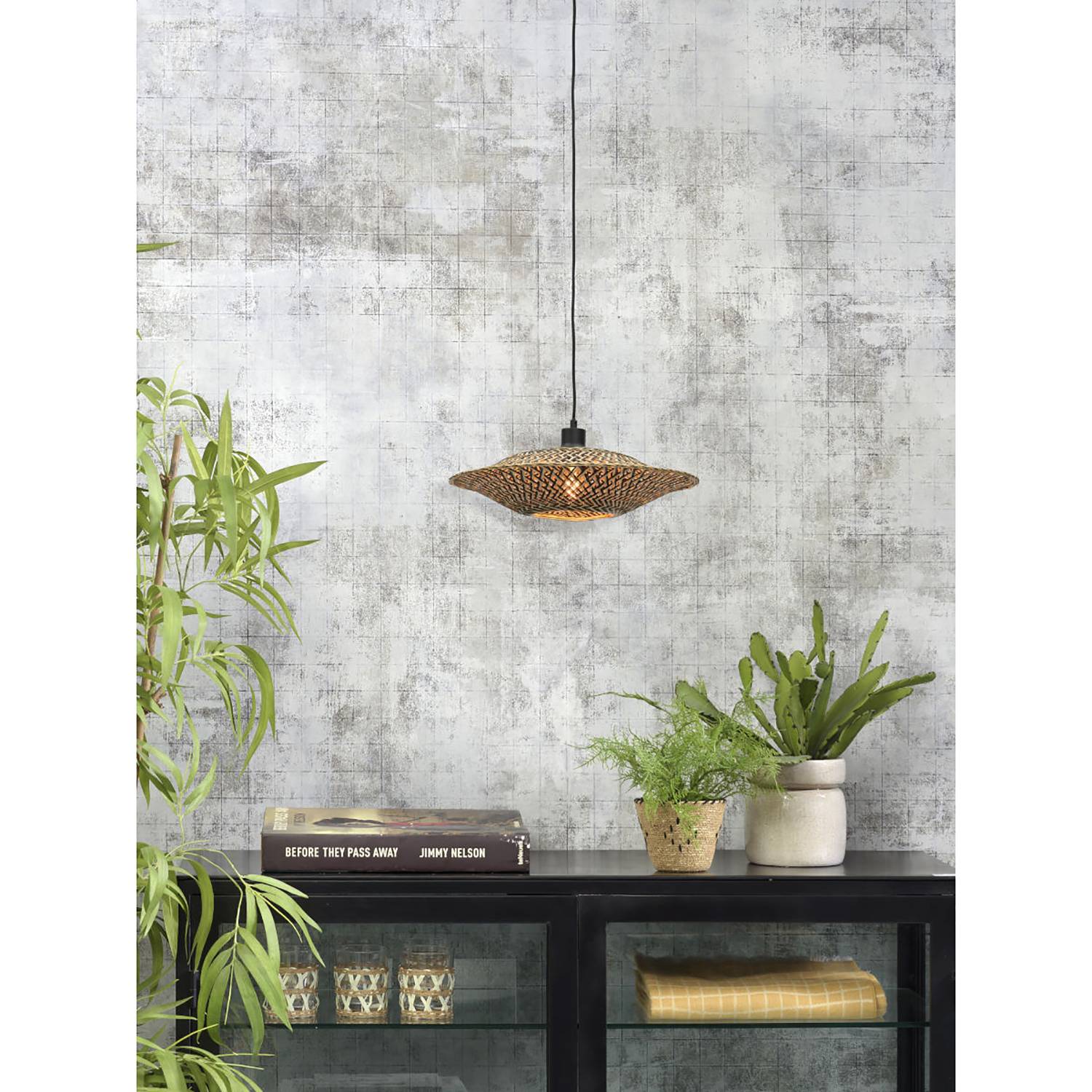 Bali Pendelleuchte Bambus Eisen 1-flammig 44 cm