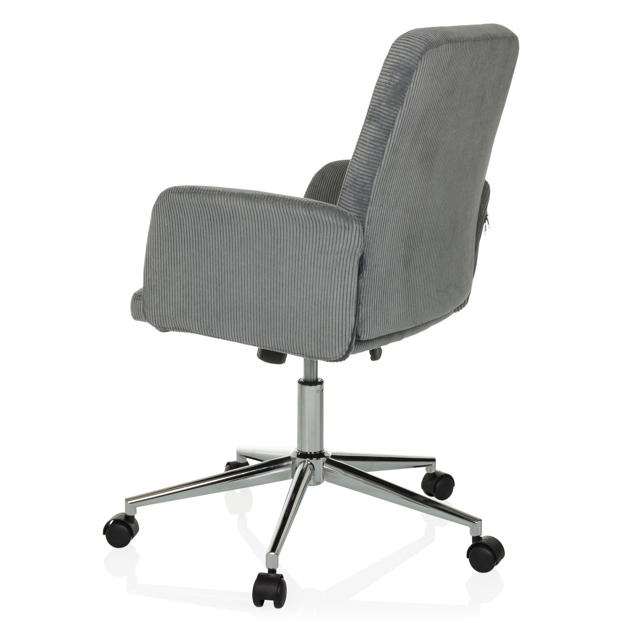 SOLAO CORD Bürostuhl Drehbar mit Rollen Cord-Optik Grau