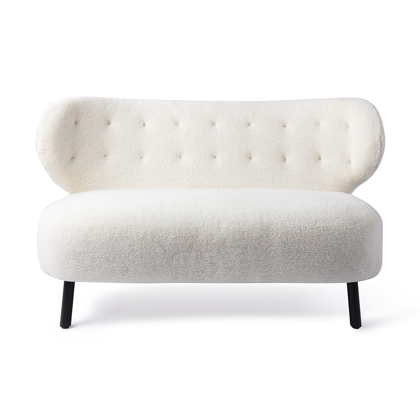 Kita Sofa 2-Sitzer Teddystoff Cremeweiß