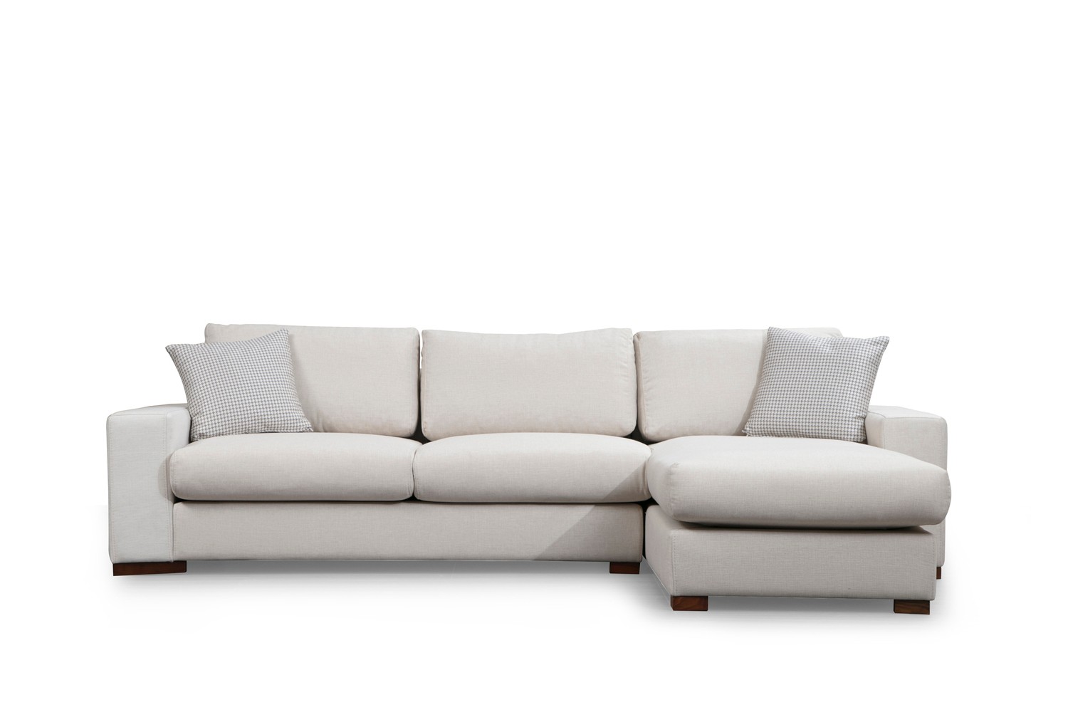 Sofa Récamiere Rechts Polyester Holz Weiß