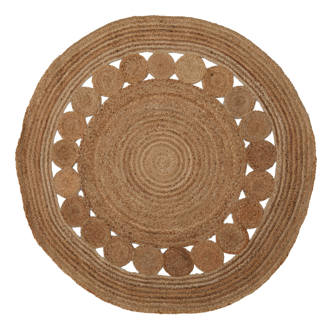 Bosie Demir Runder Schwarzer Jute-Teppich