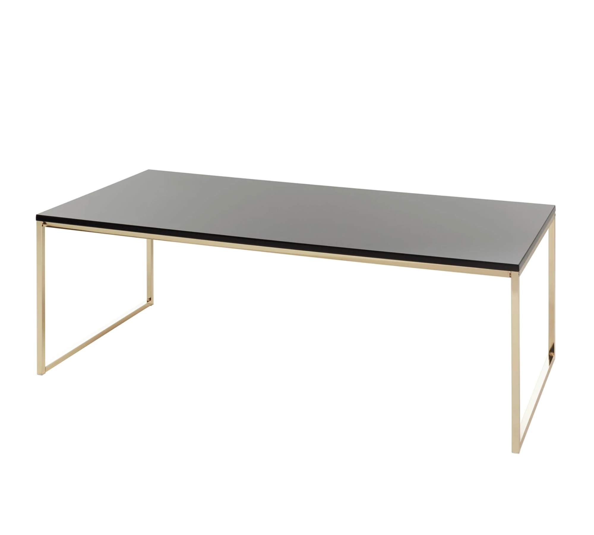 Couchtisch Holz Metall Schwarz Gold