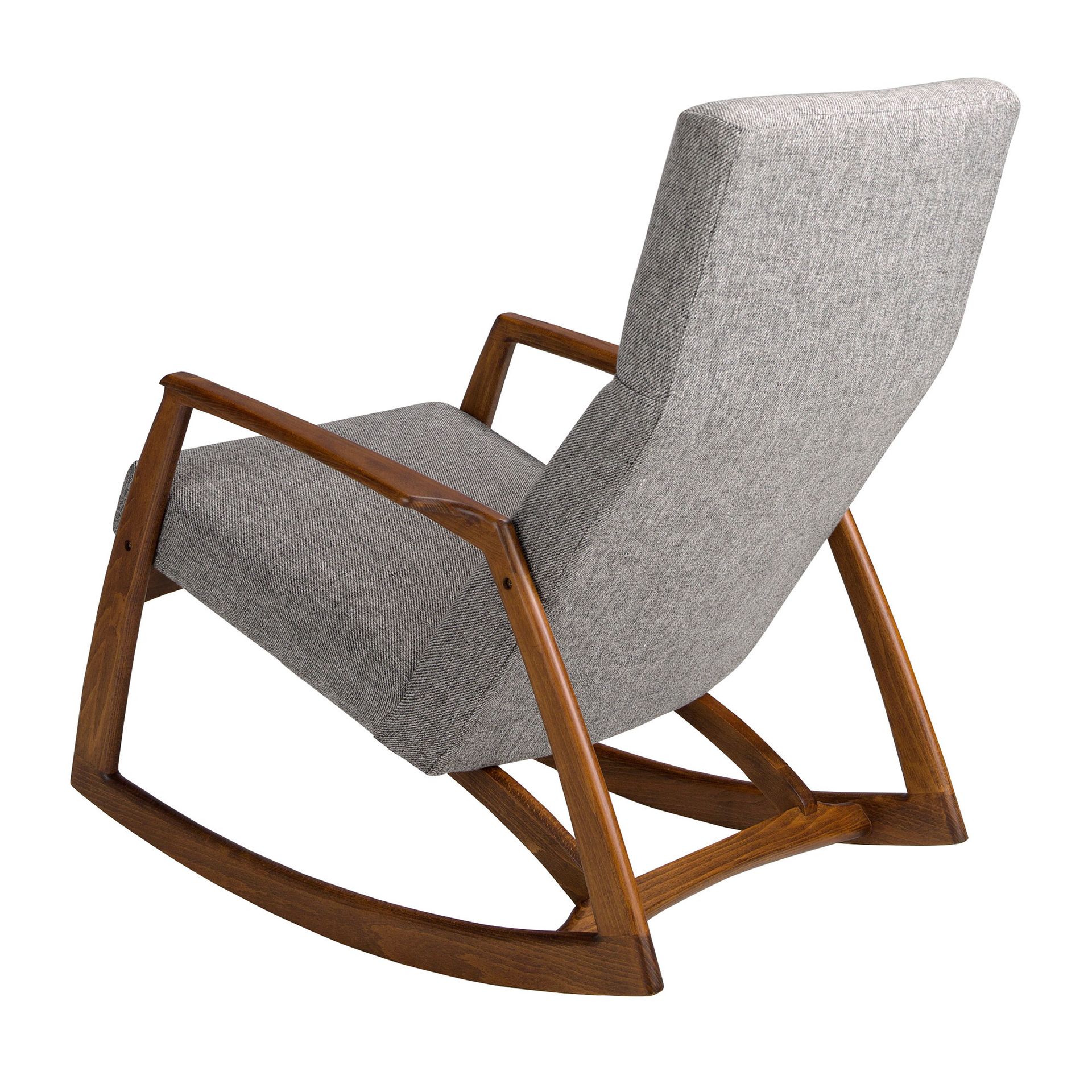 Schaukelstuhl Textil Grau