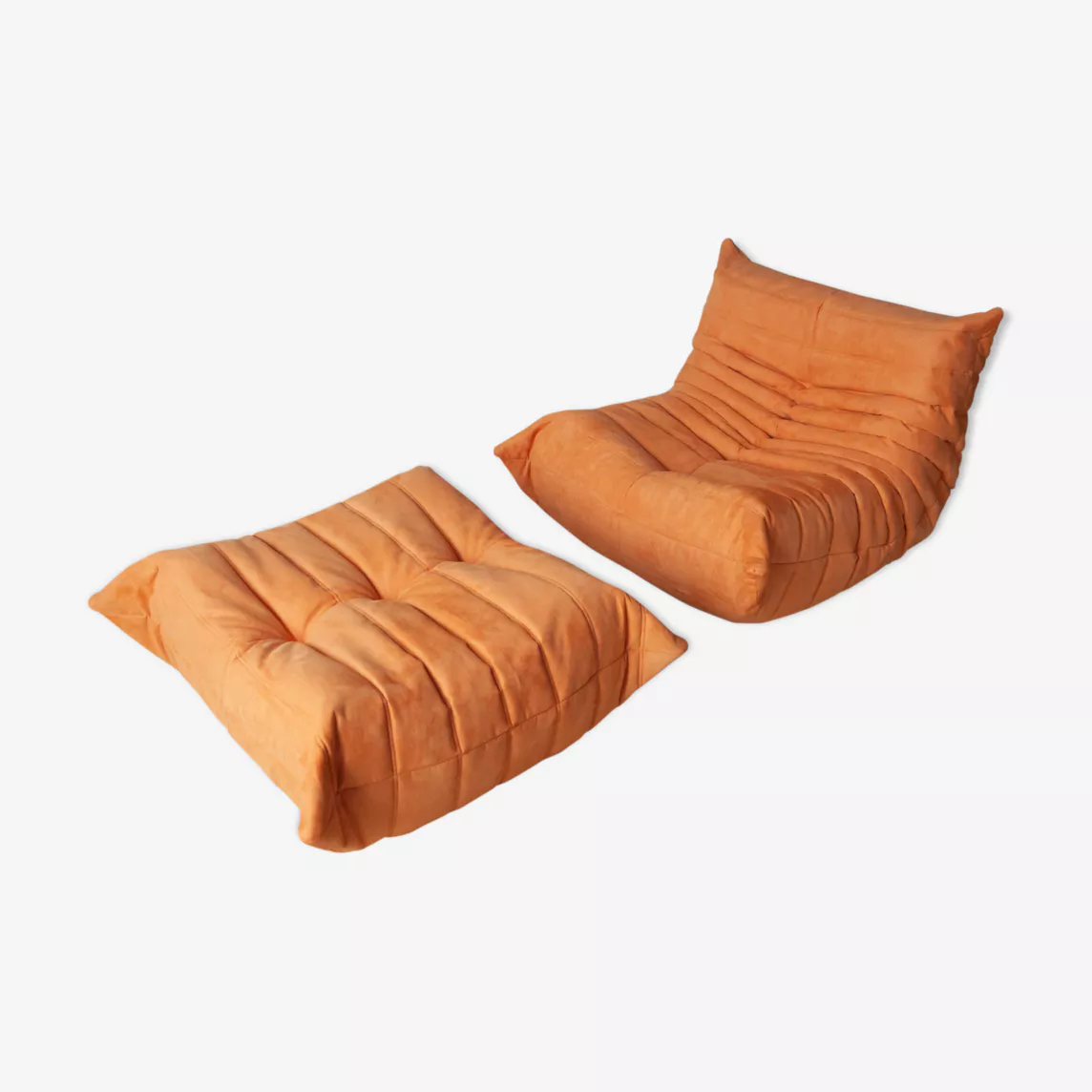 Togo Armchair and Ottoman Set Textile Orange