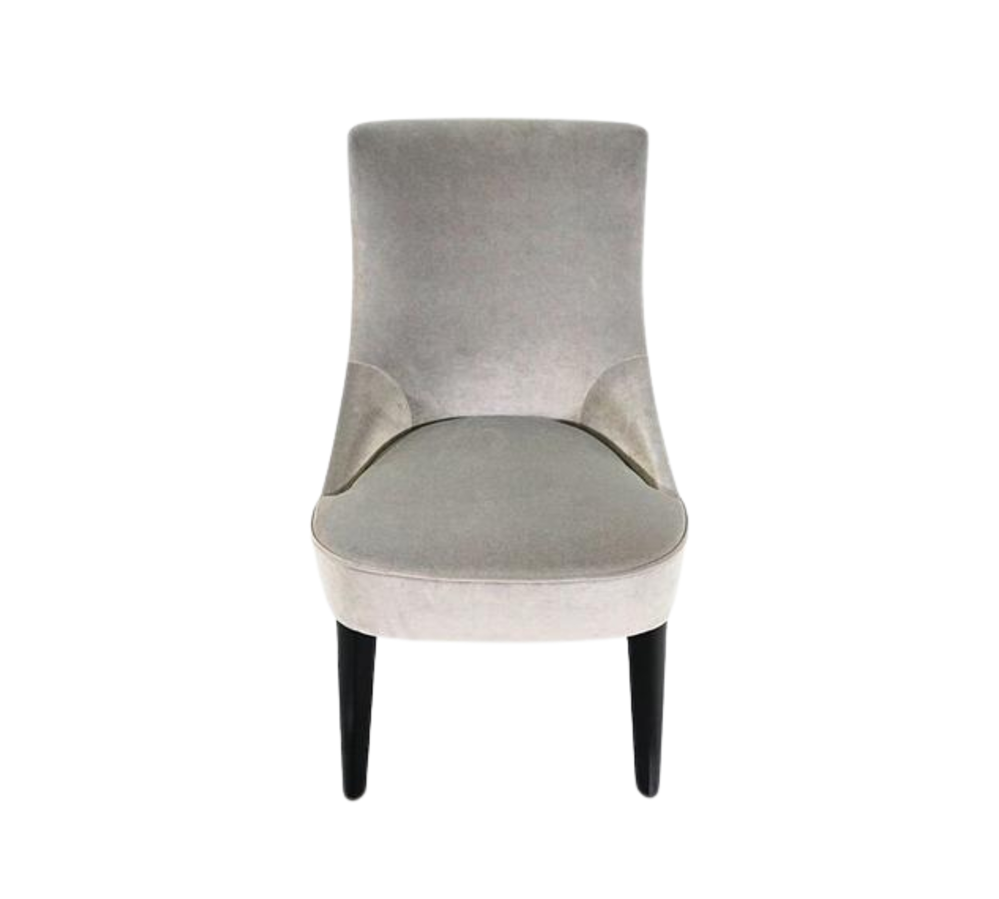 Stuhl Holz Samt Grau Silber 