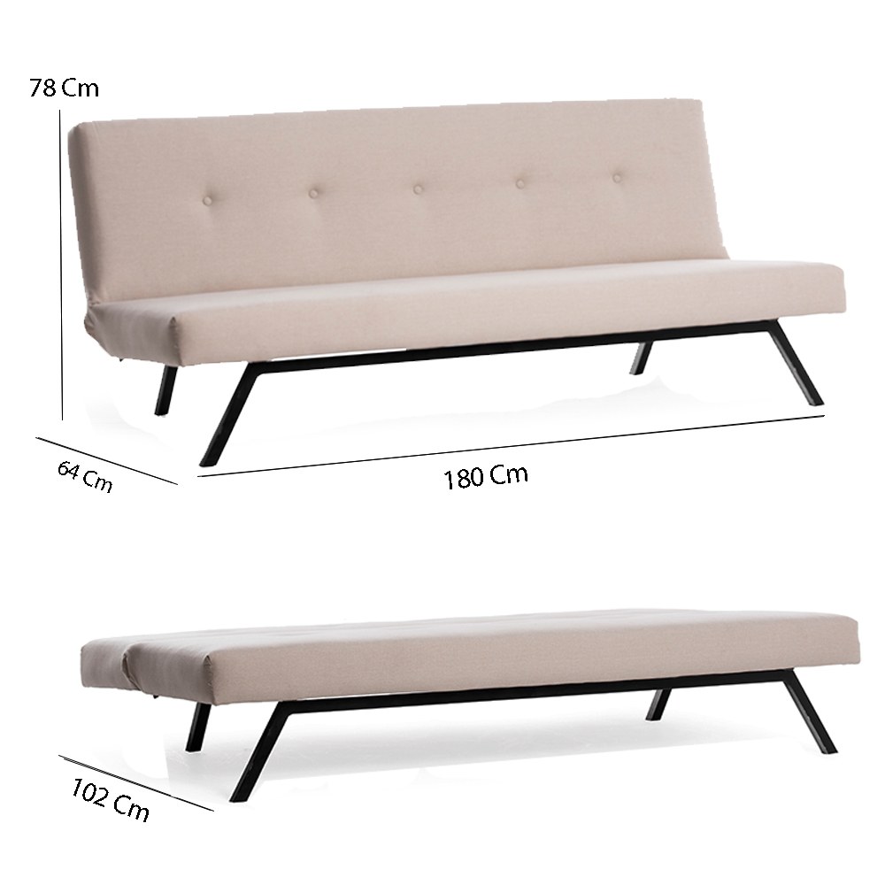 Zola Schlafsofa 3-Sitzer Creme