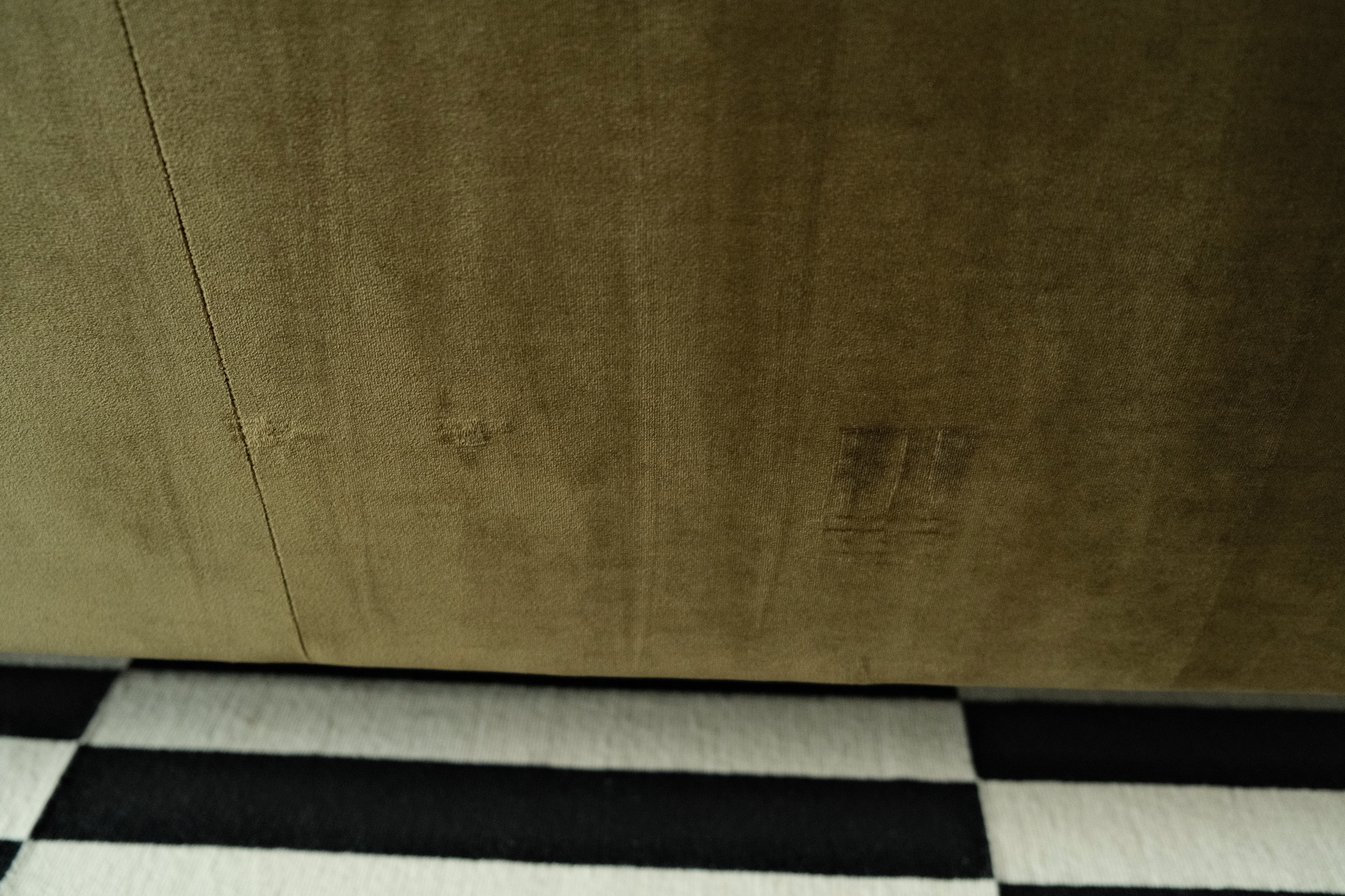 3-seater Scandinavia sofa and ottoman velvet dark green