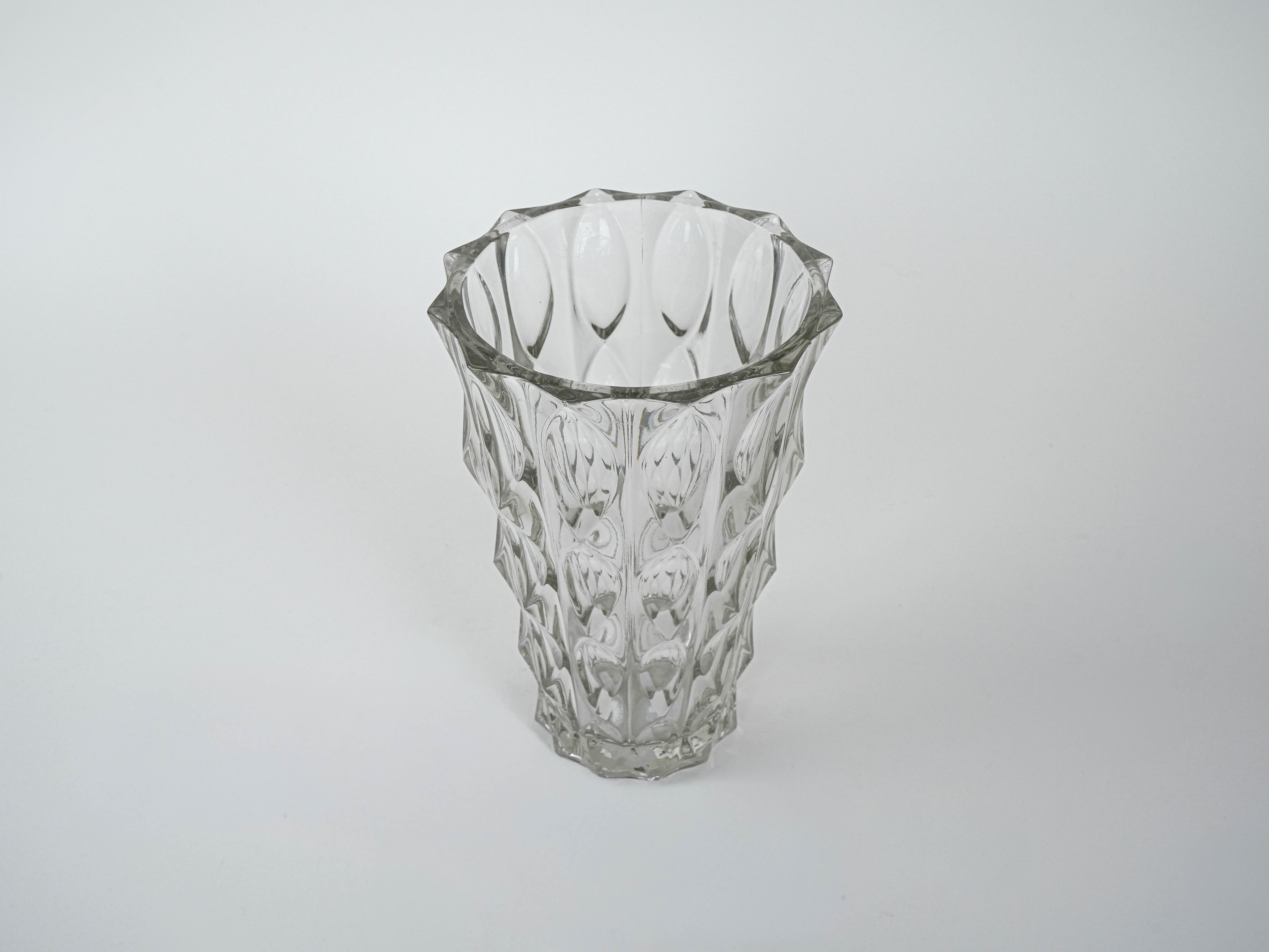 Kristallvase Transparent 1960er Jahre