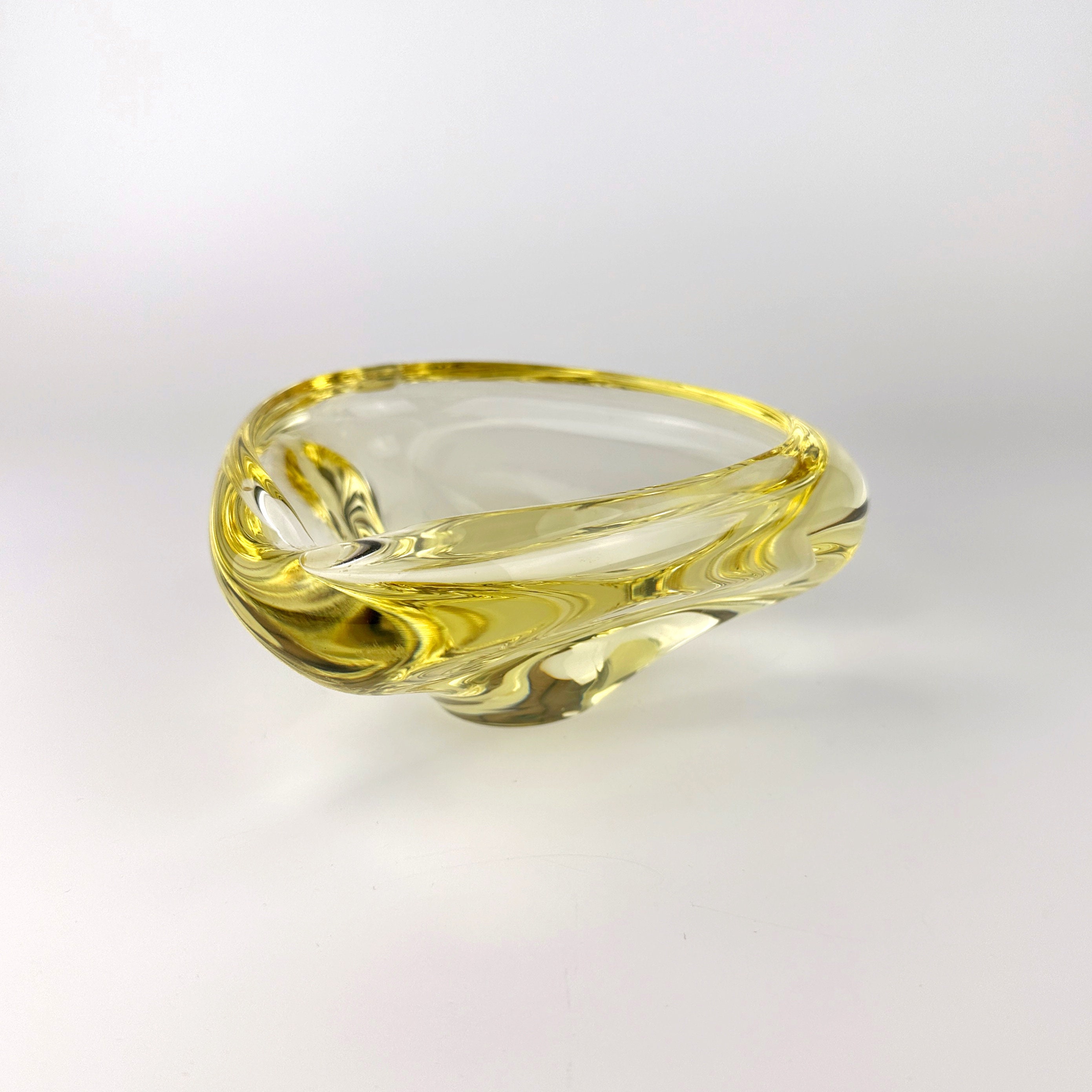 Portacenere vintage vetro giallo anni '30