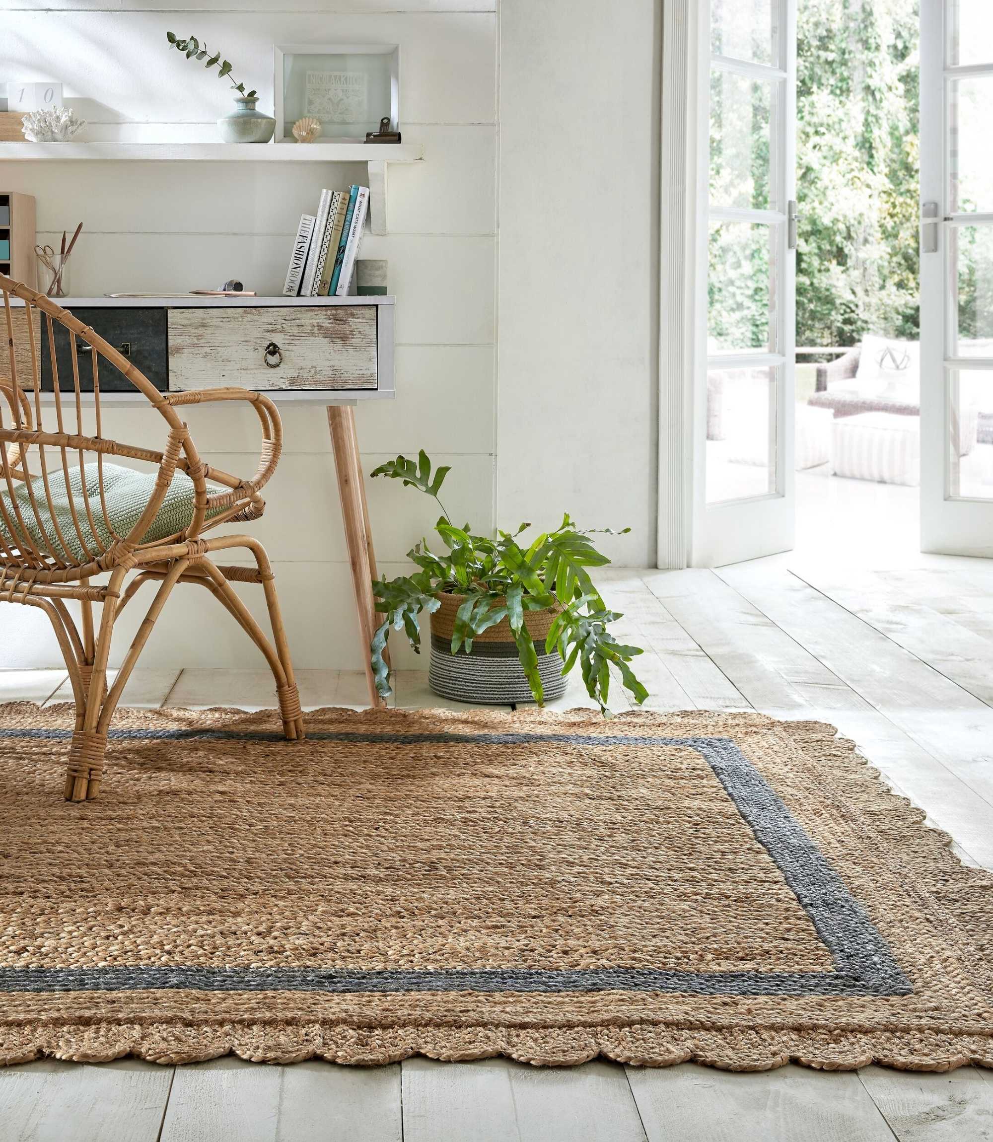 Jute Rug Grace Handmade Natural/Grey 200 x 290 cm