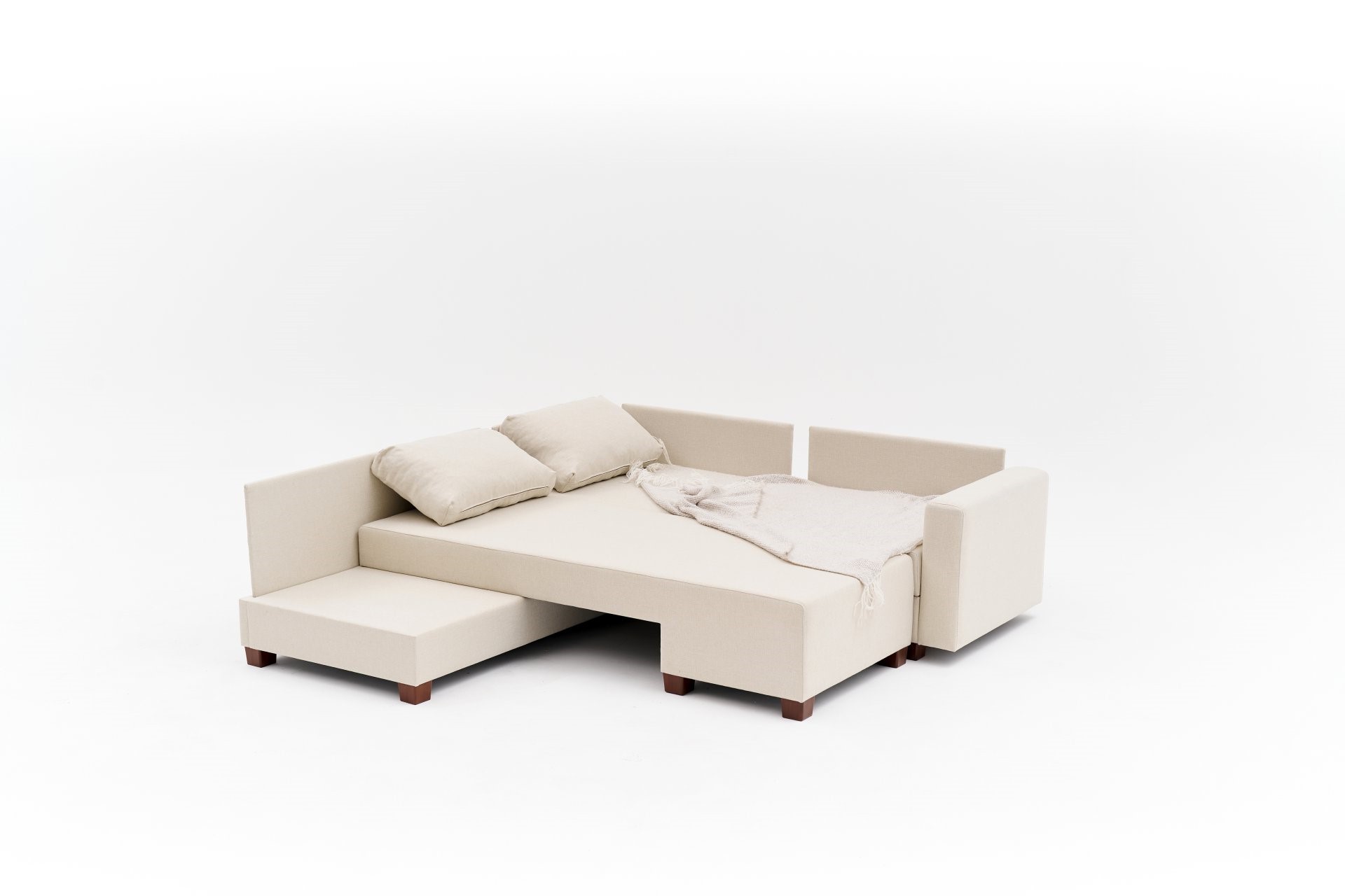 Aly  Schlafsofa Récamiere Links Baumwolle Creme