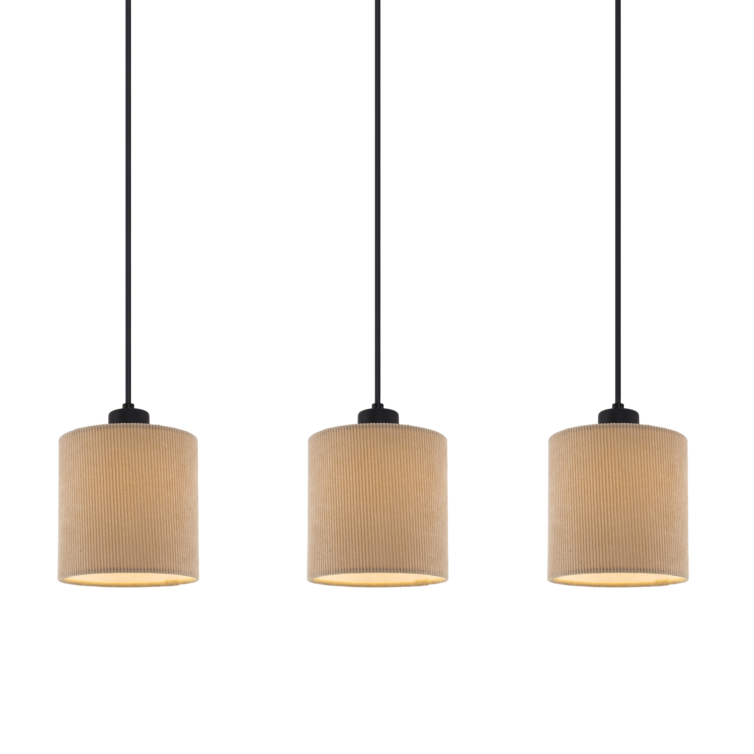 Coning Pendelleuchte 3-flammig Samt Hellbraun 