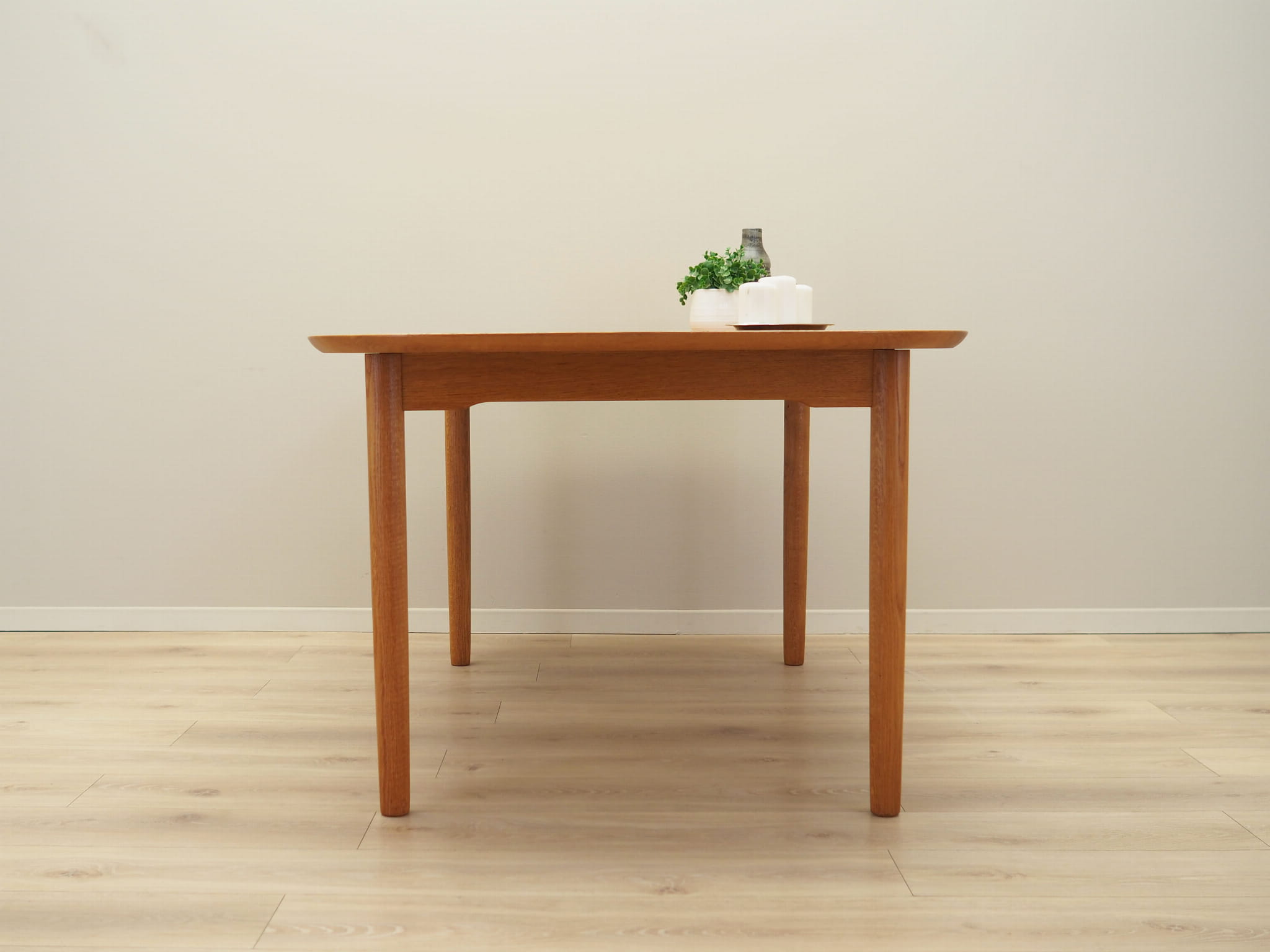 Vintage Dining Table Ash Wood Brown 1960s