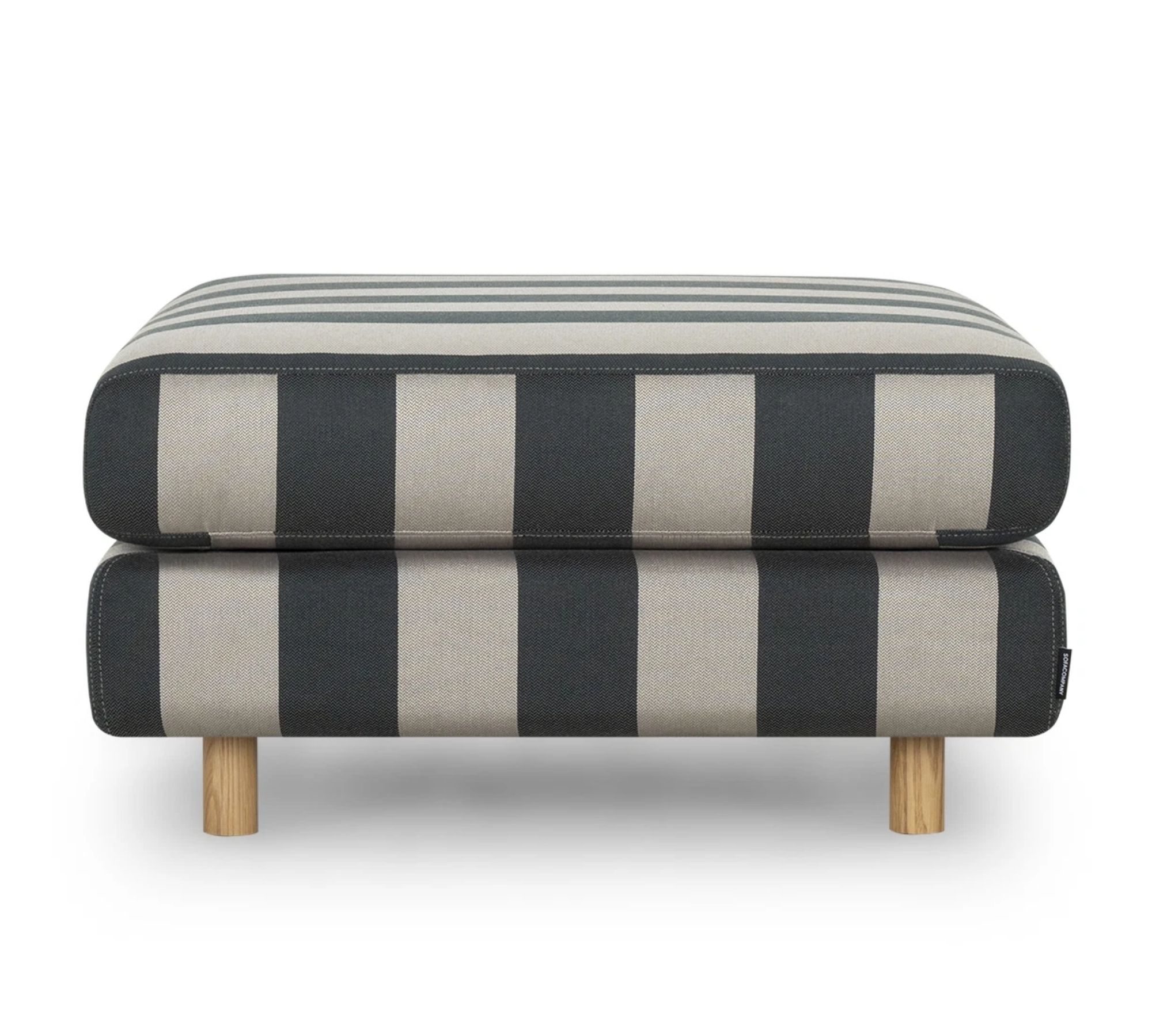 Dylan Pouf Line Latte Black