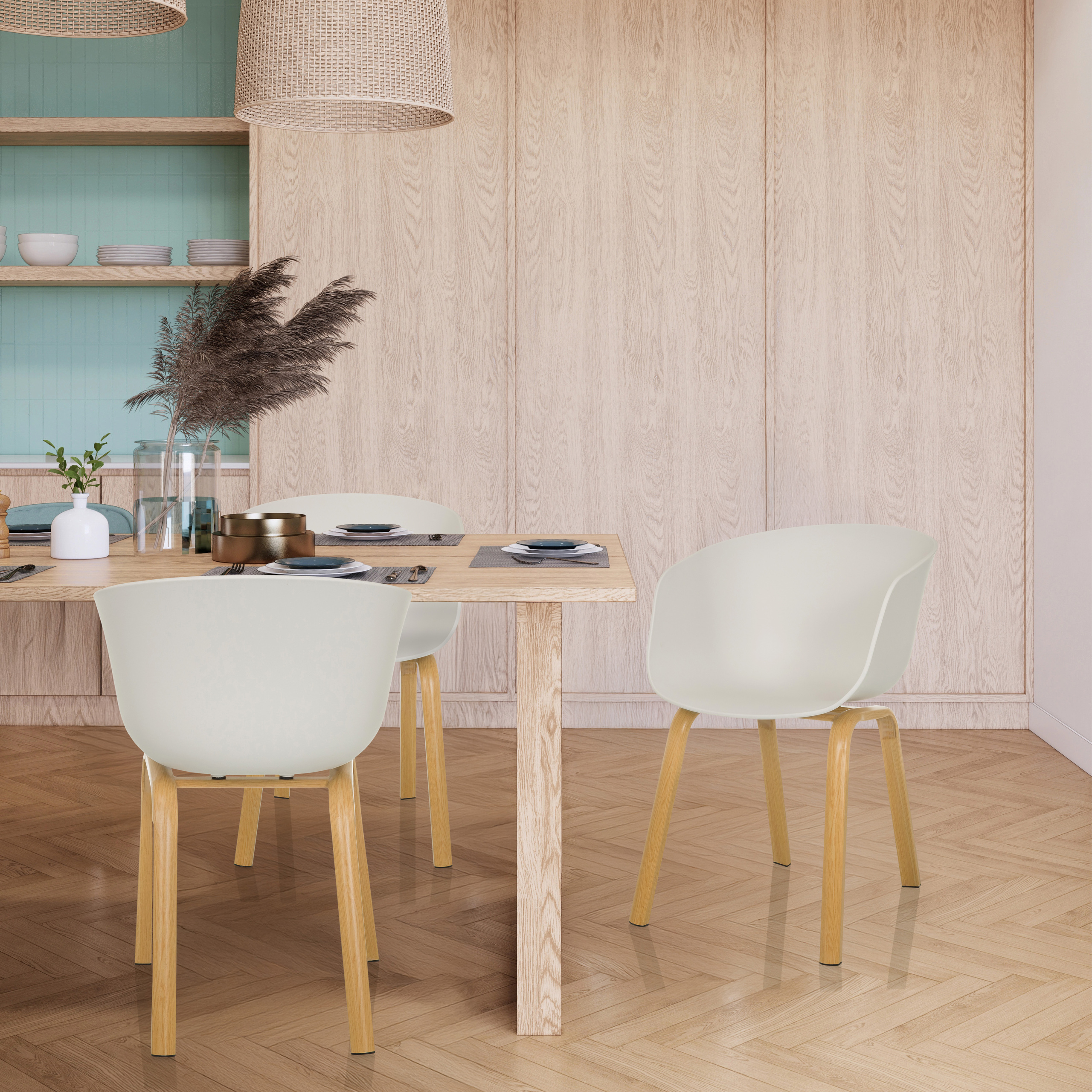 Dining chair / Shell chair OSLO W plastic white hjh Wohnen