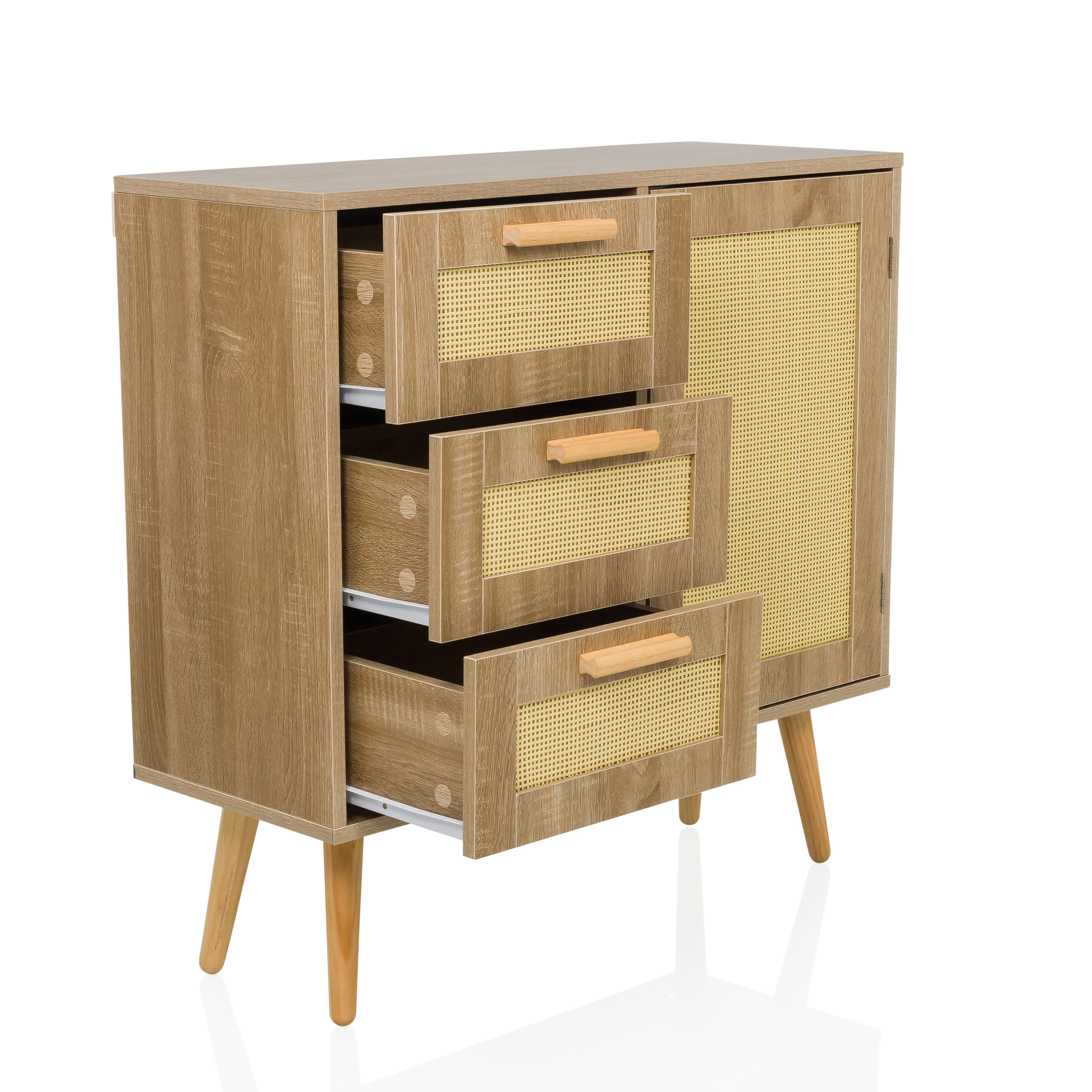 STRYN Chest of drawers with 3 drawers Light brown