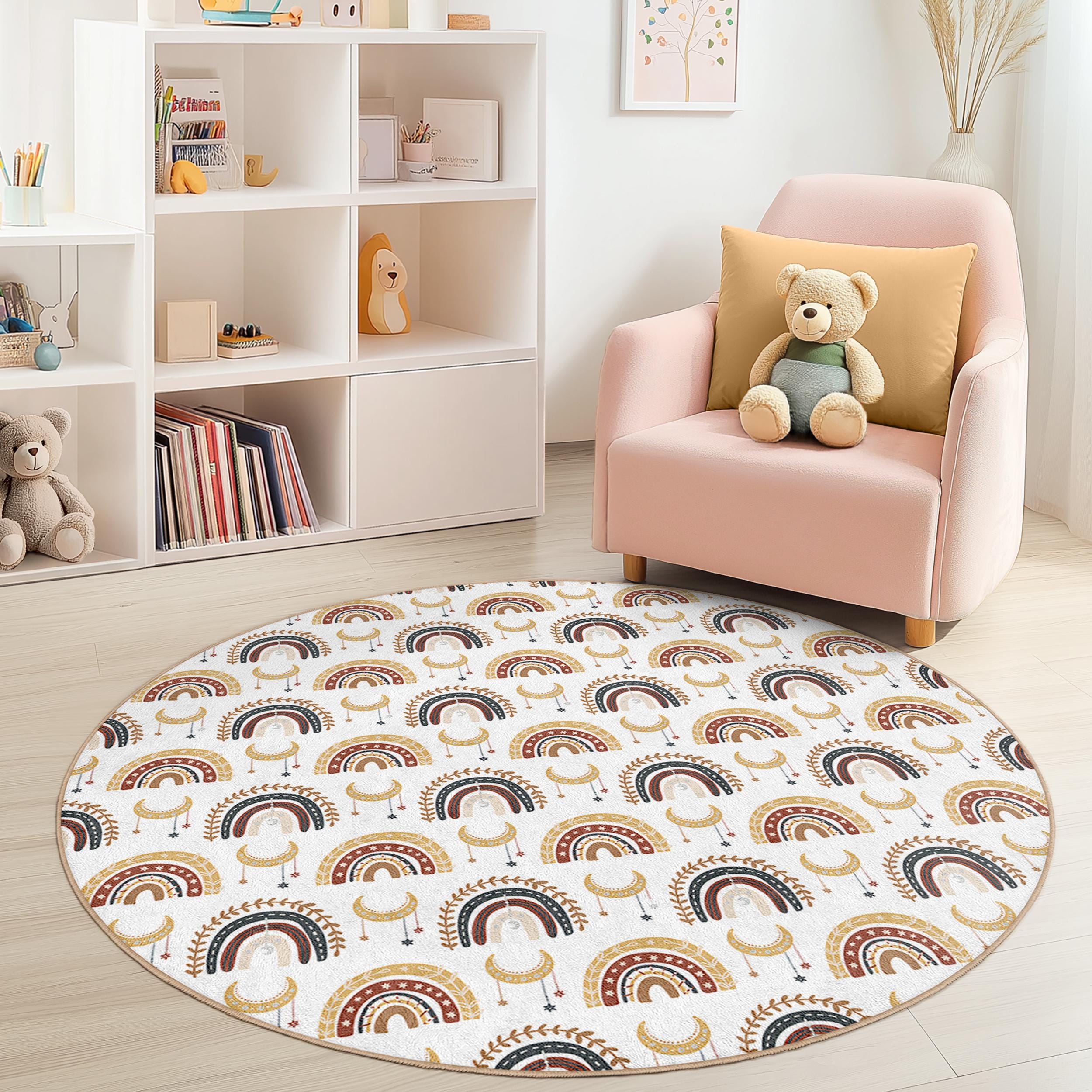 Regenbogen Kinderteppich Mehrfarbig Ø120cm