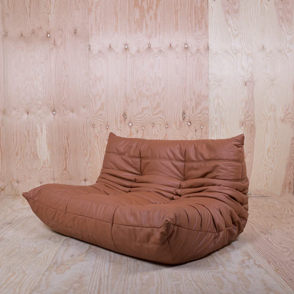 Togo Sofa 2-Sitzer Ligne Roset Leder Braun
