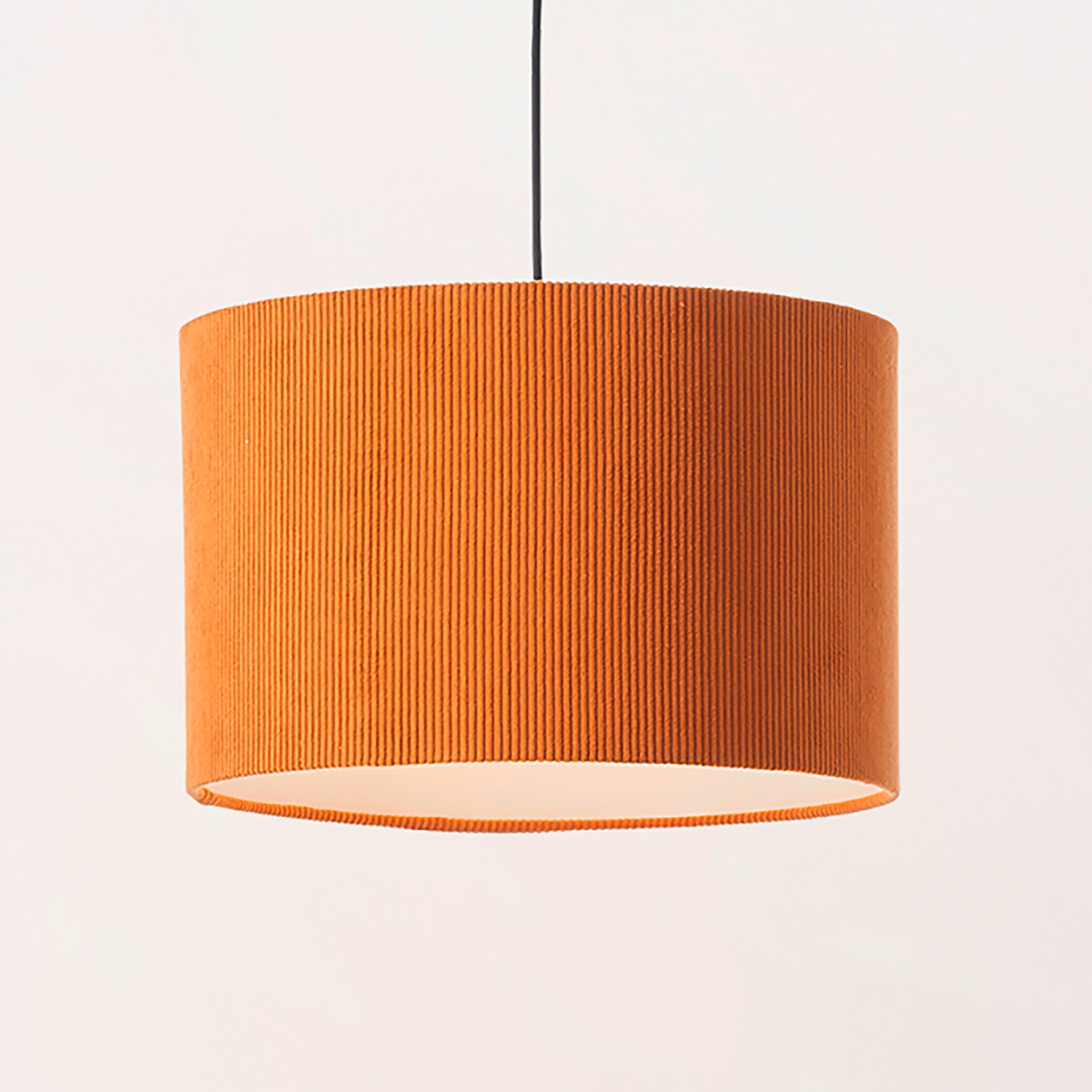 1-Flammig Tony Pendelleuchte Eisen Cordstoff Orange