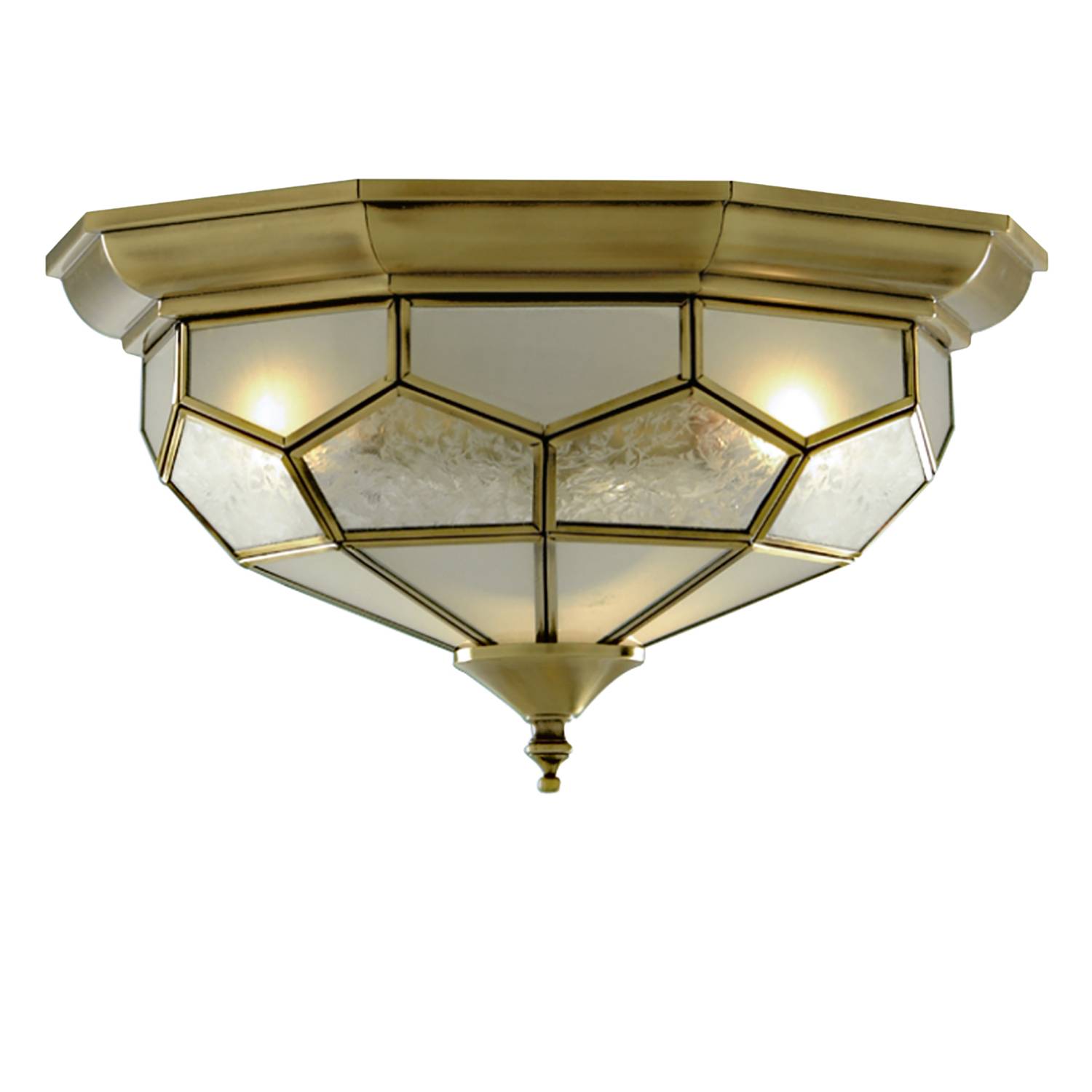 Flush VI Deckenleuchte Milchglas Messing 2-flammig