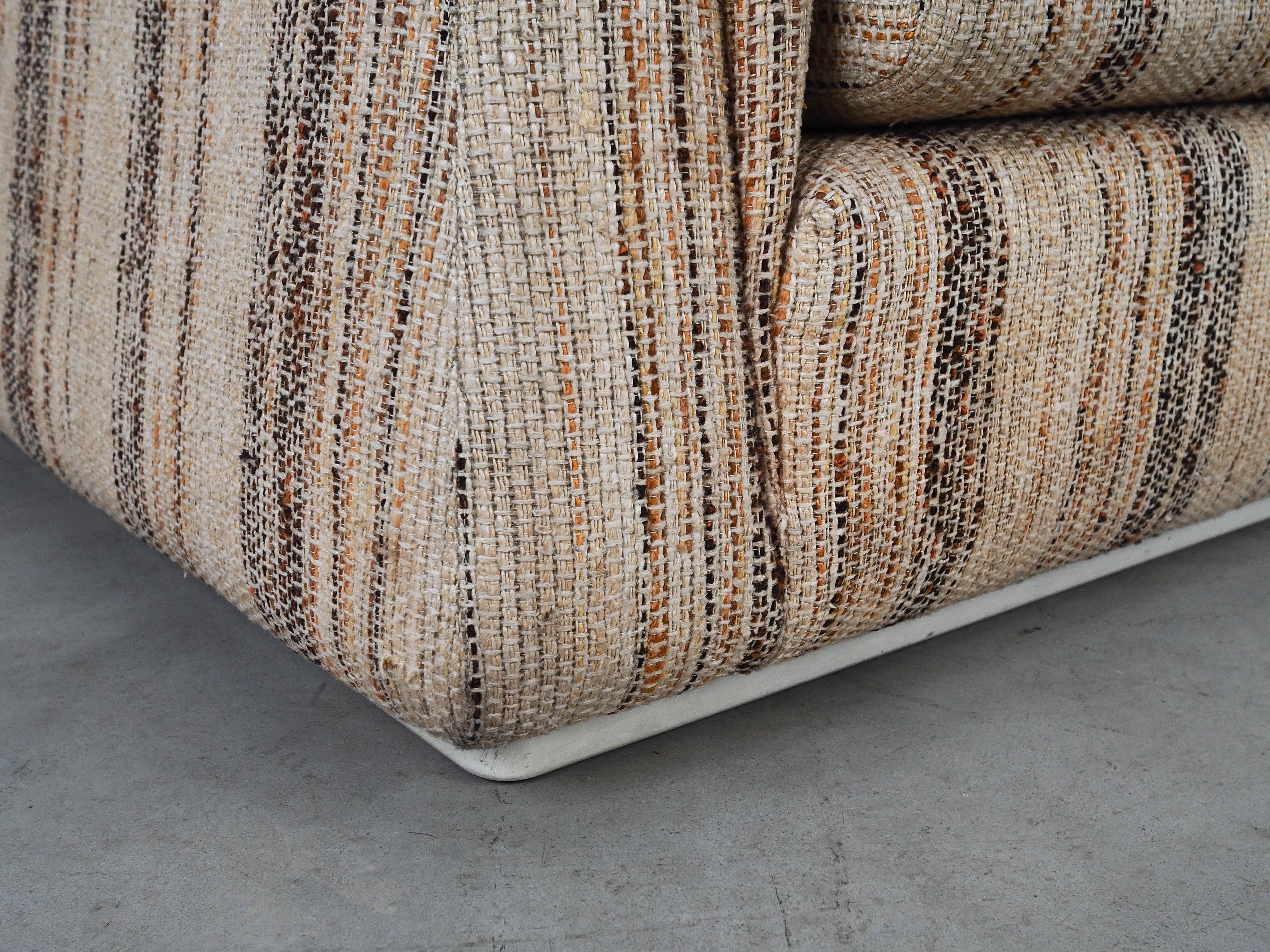 Saporiti Sofa 3-seater Fabric Beige Wood 1960s