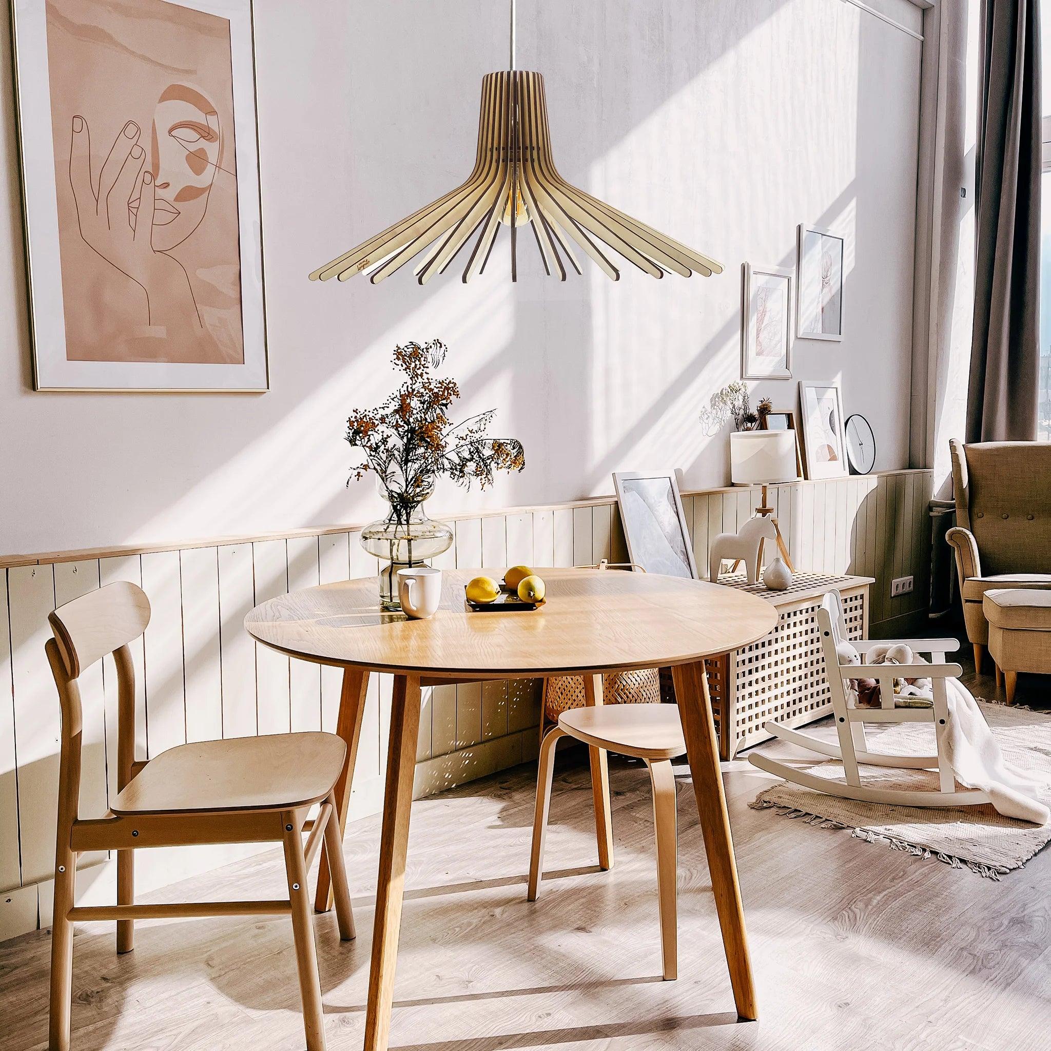 Azur Pendelleuchte Holz 54cm