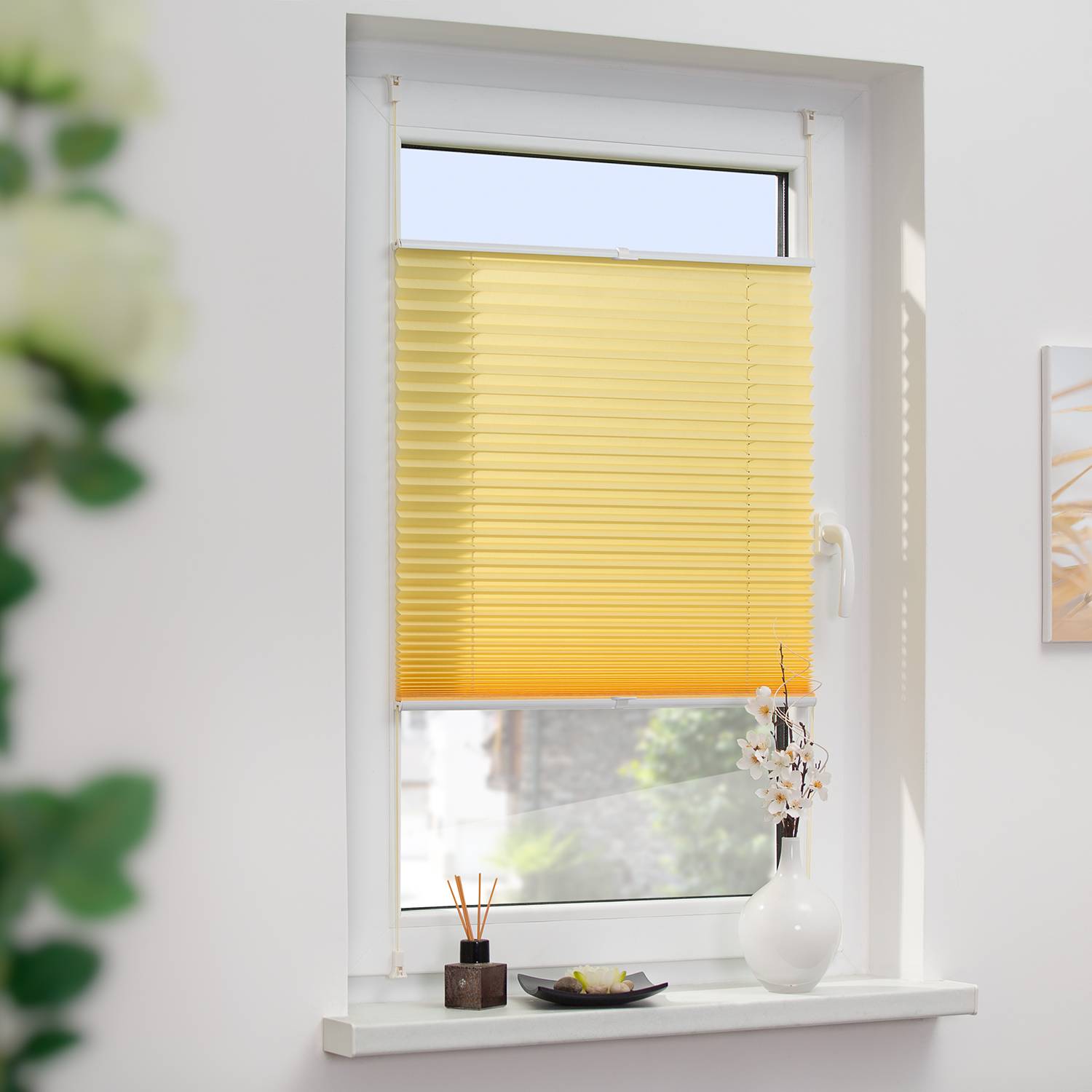 Plissee Salvaterra II Webstoff Gelb 70 x 130 cm