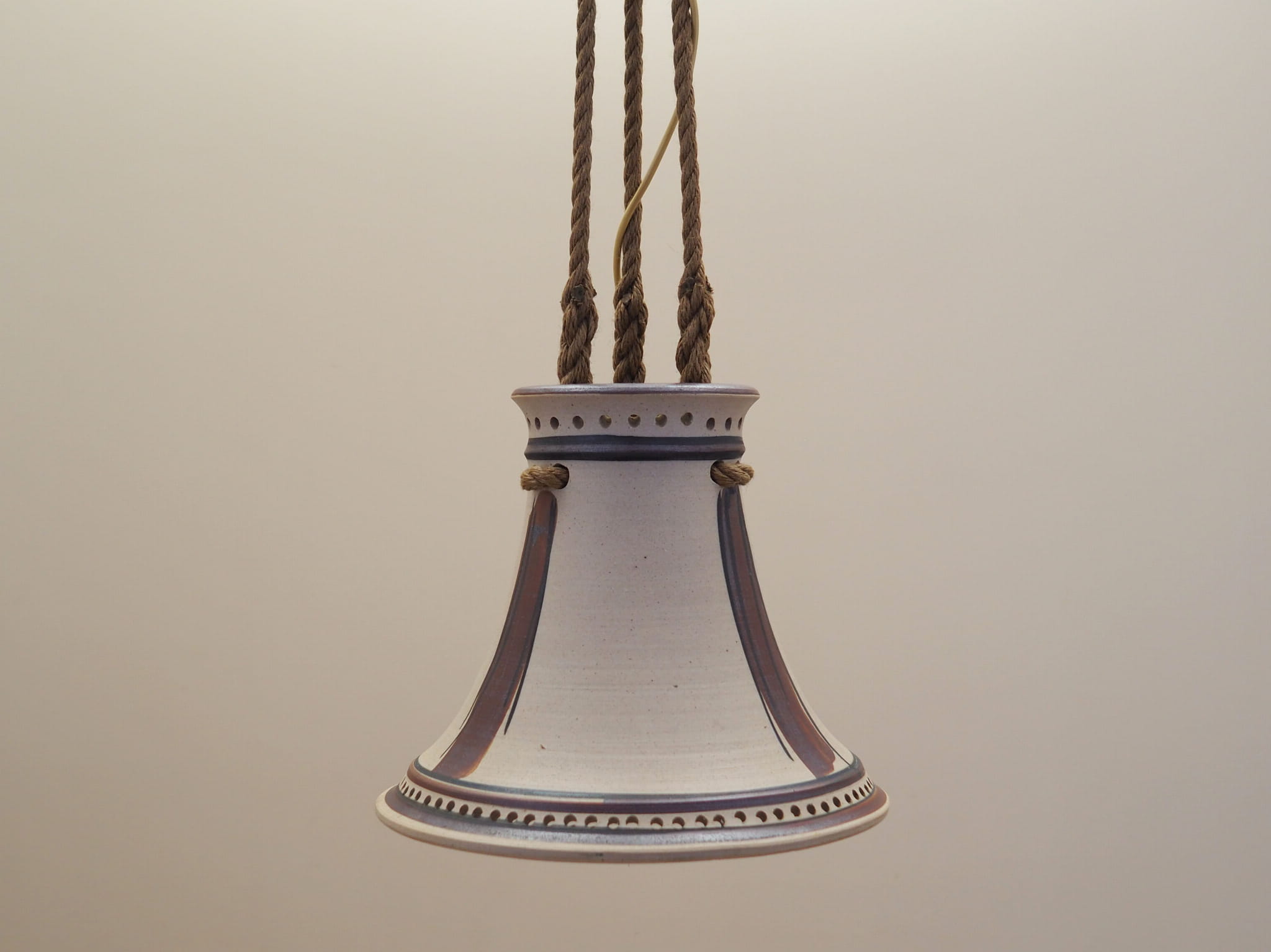Vintage pendant lamp ceramic grey 1960s