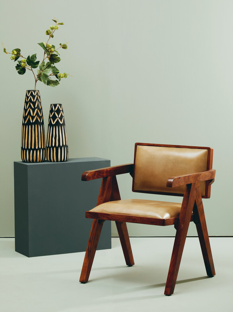 Arlo Grande Vaso Legno Nero Marrone