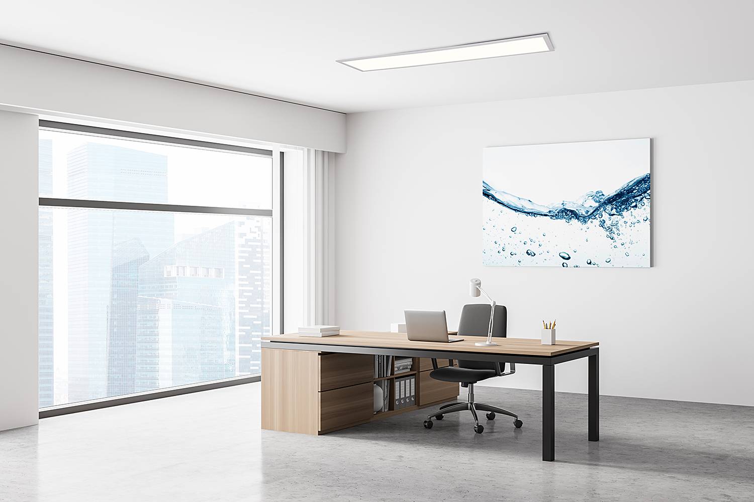 LED-Panel Nicola Aluminium Acrylglas Weiß 120 x 30 cm