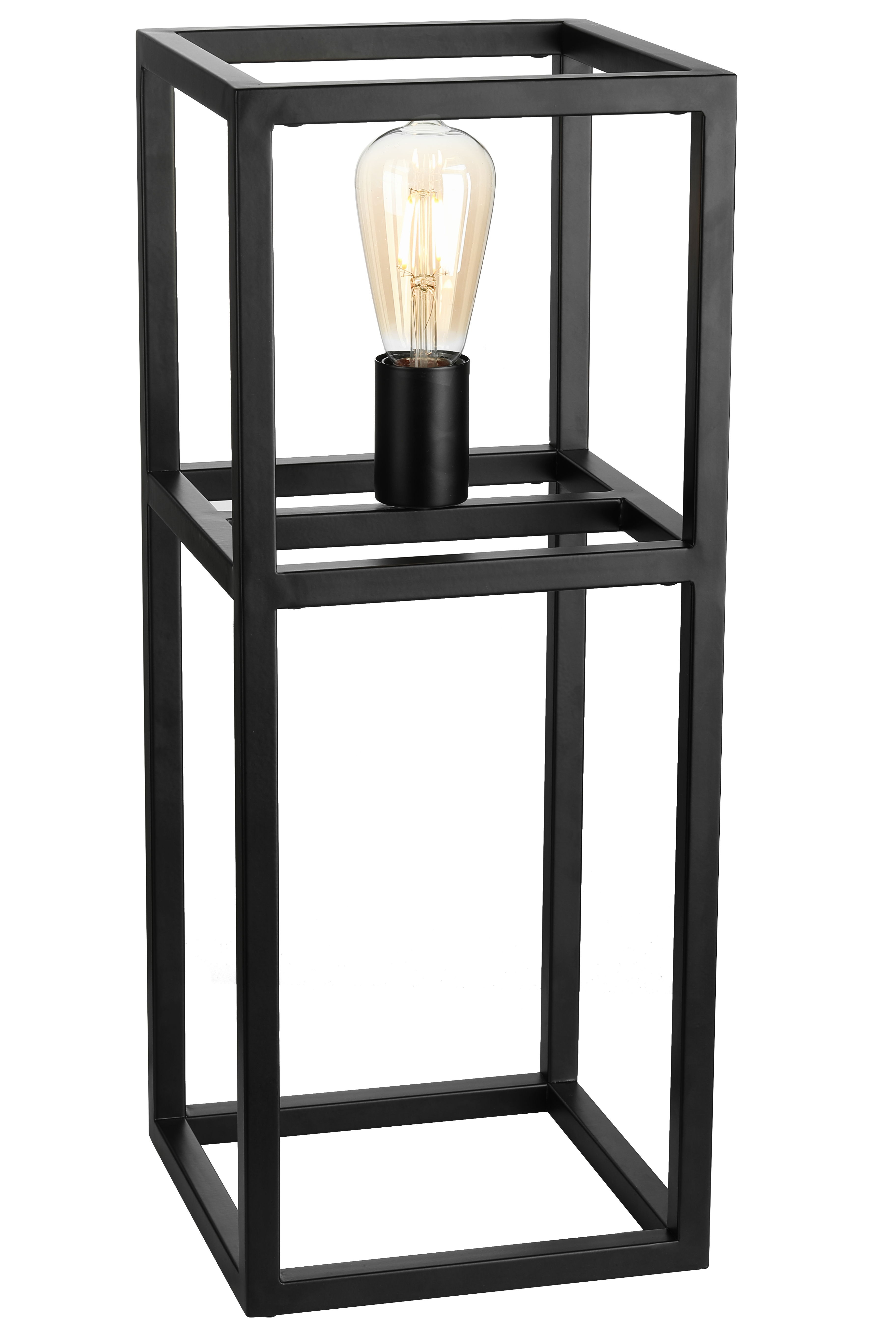 Lampada da tavolo in acciaio nero