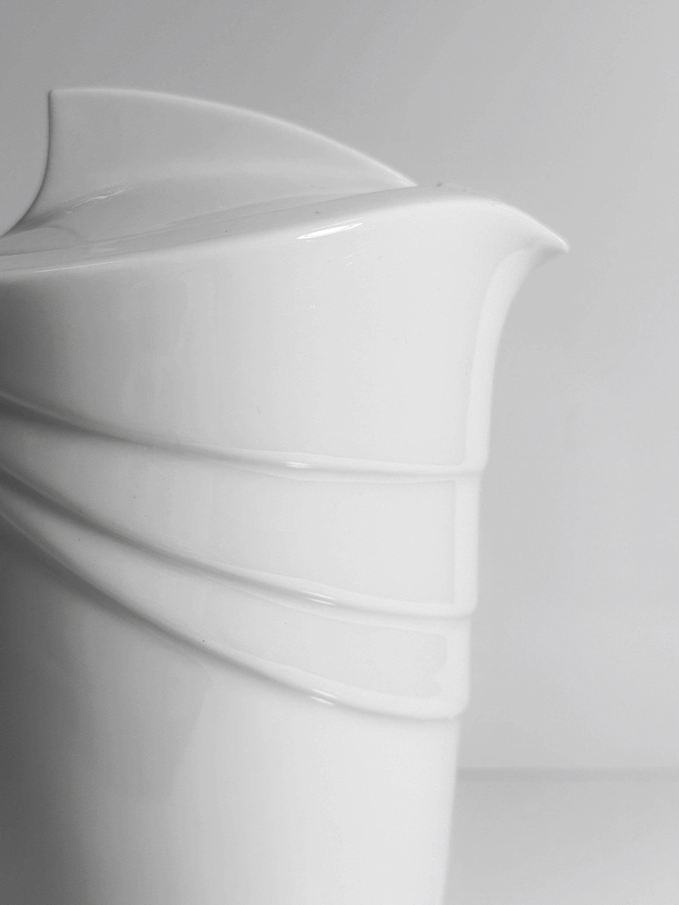 Vintage Kaffeekanne Keramik Weiß 1980er Jahre