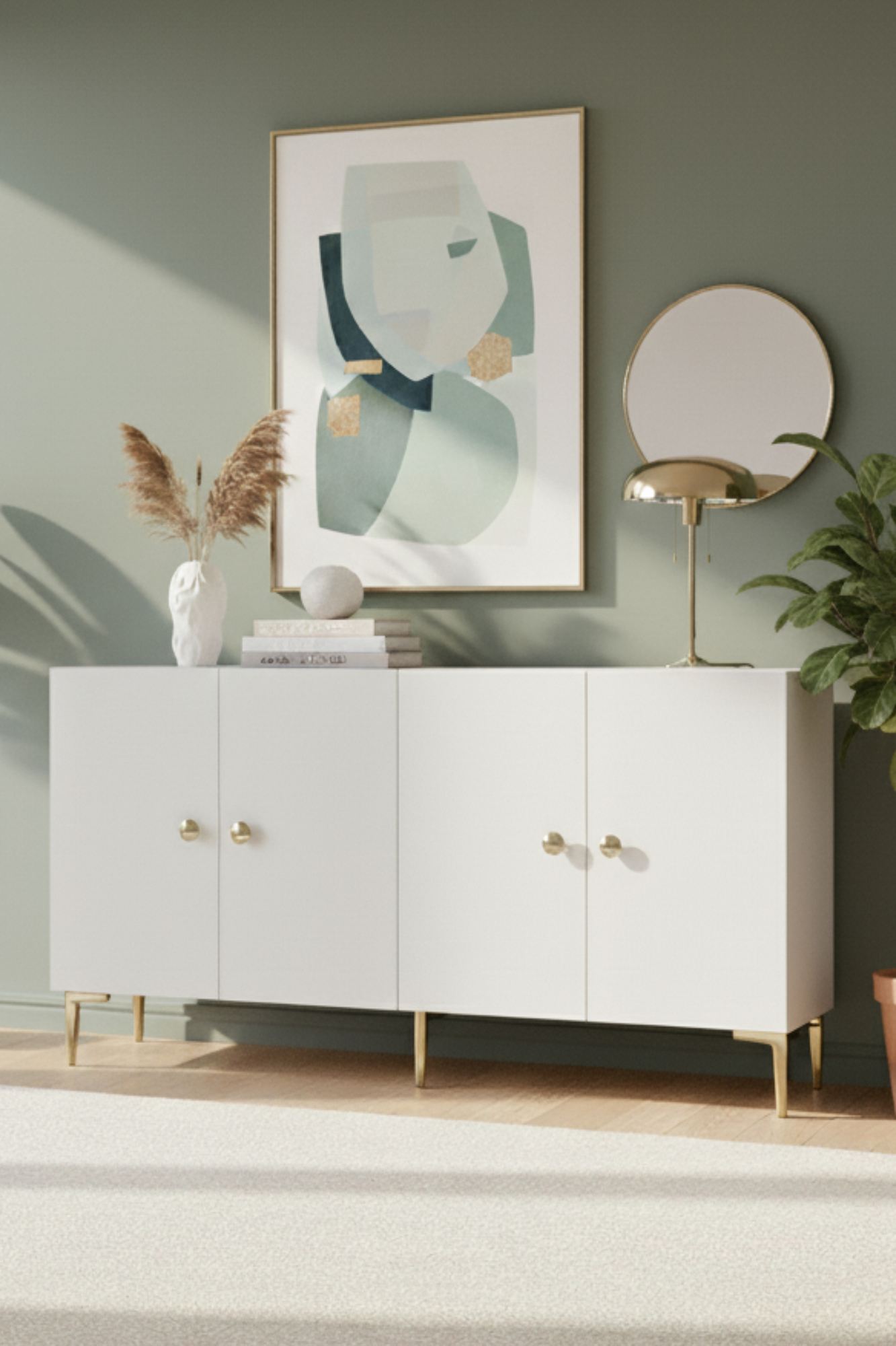 Simple 150 Sideboard White Gold