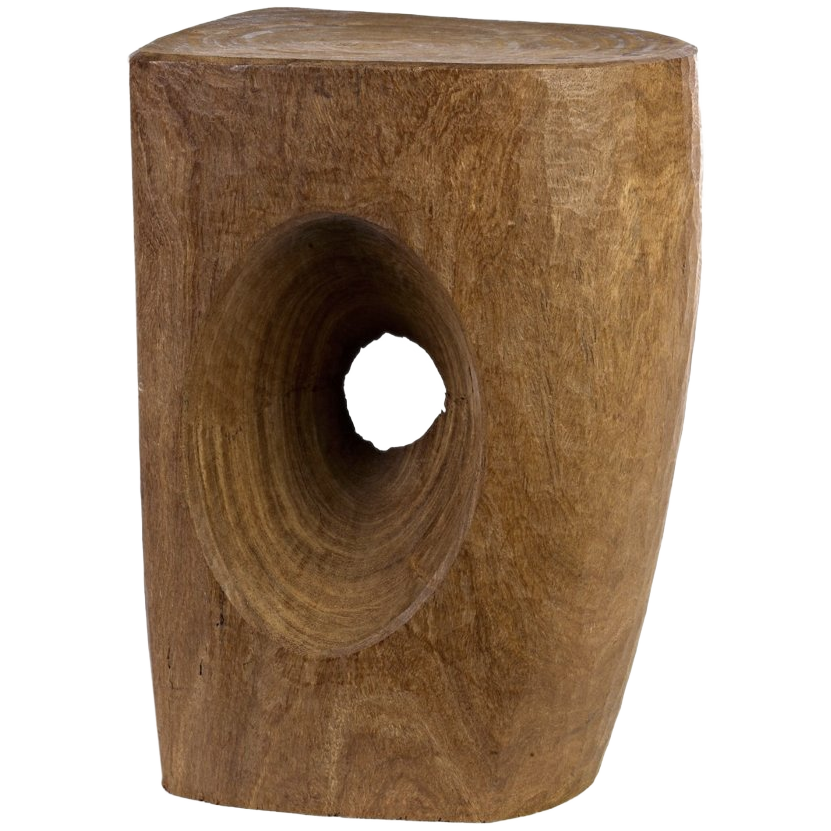 Devils Eye Hocker Holz Braun