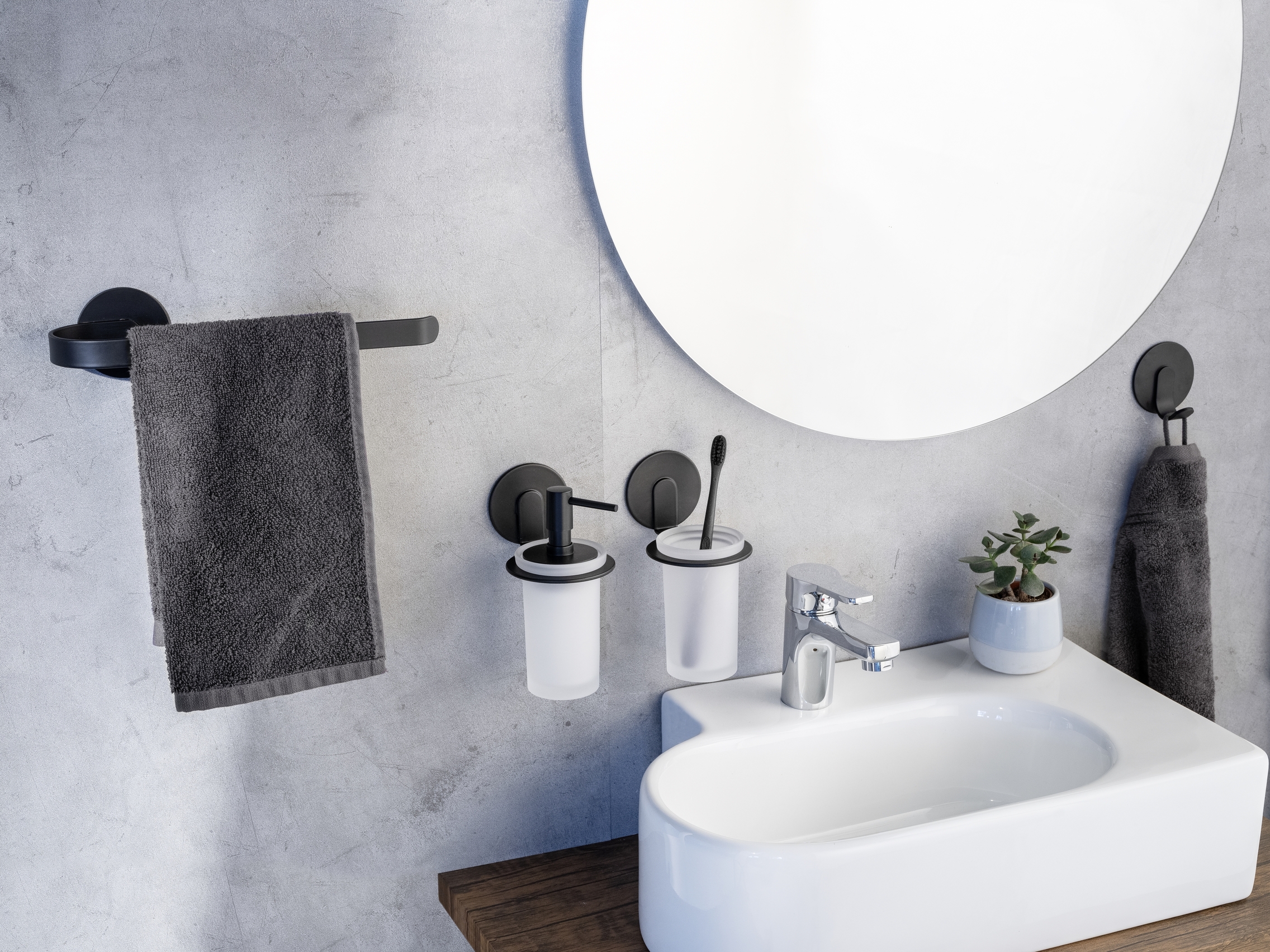  Bivio Typ A Handtuchhalter Aluminium Schwarz