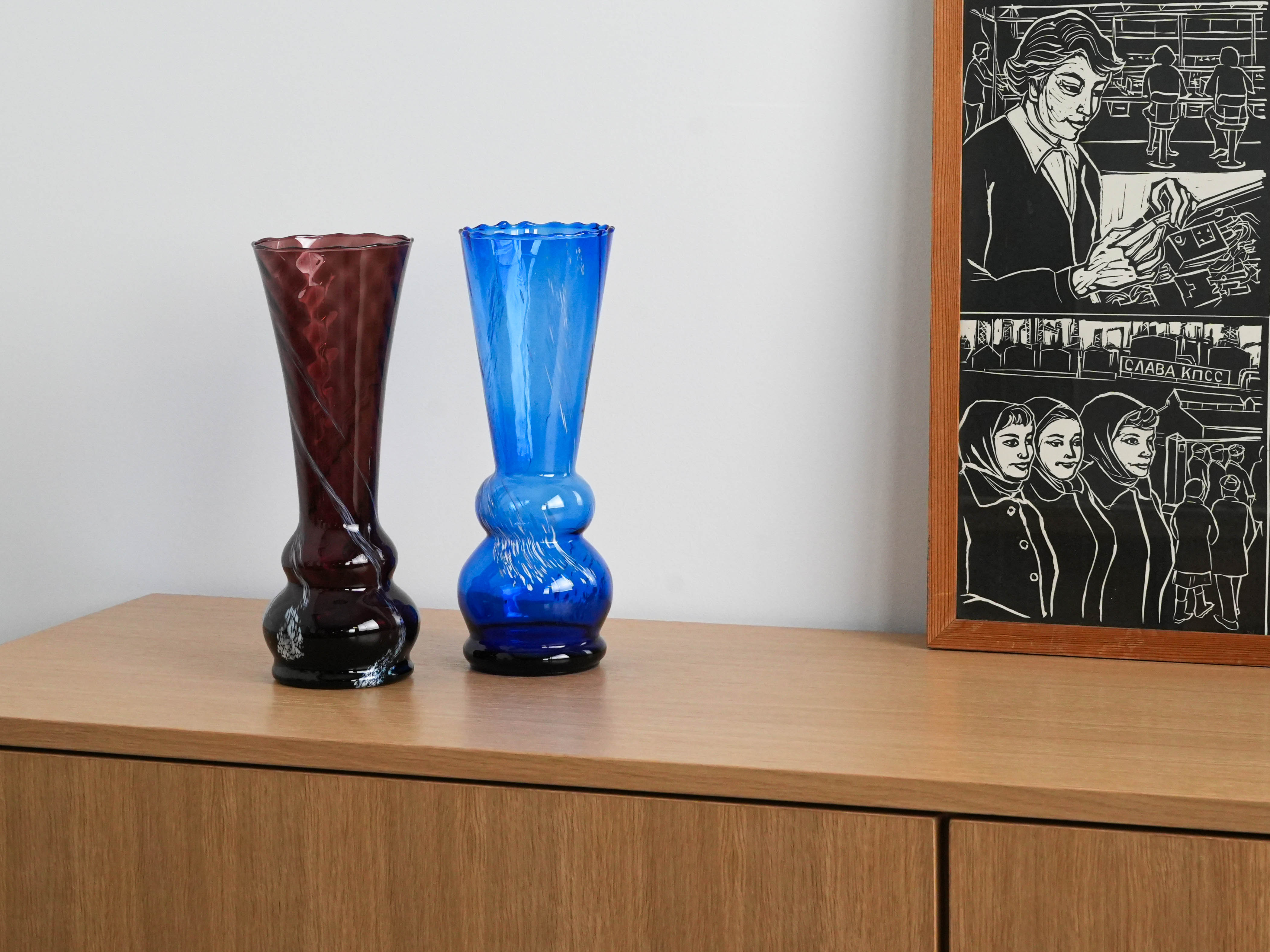 Glass vase Blue